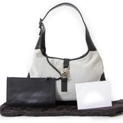 gucci black & white leather jackie bag now for sale at labellov vintage fashion webshop belgium