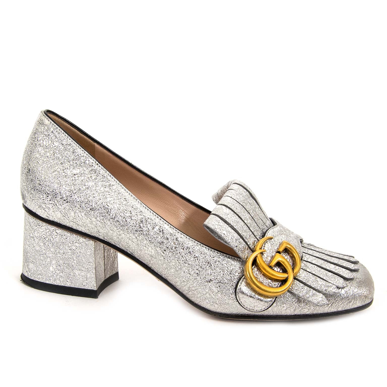 Tweedehands Gucci Galassia Mid-Heel Silver Pump nu te koop bij labellov antwerpen voor de beste prijs