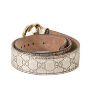 gucci metallic silver interlocking G belt now for sale