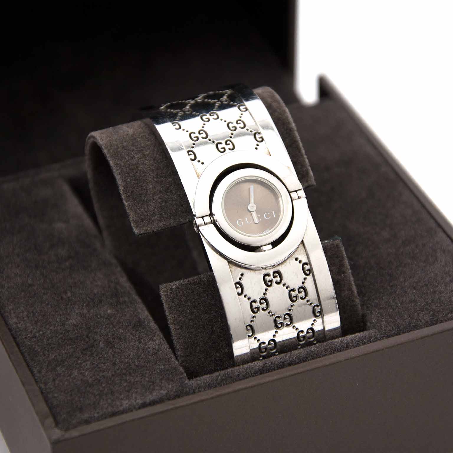 Gucci Twirl Bangle Brown Dial Watch