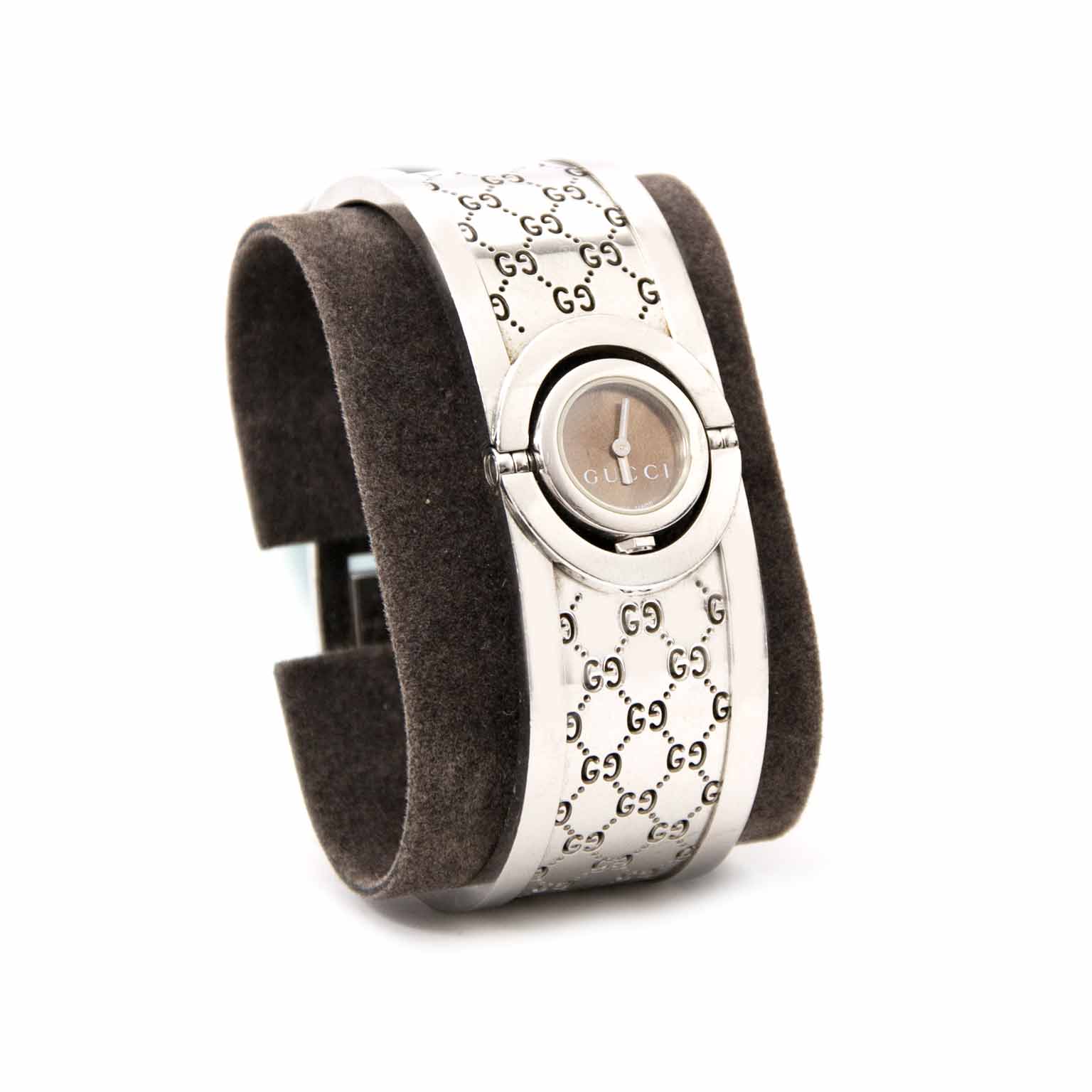 Gucci Twirl Bangle Brown Dial Watch