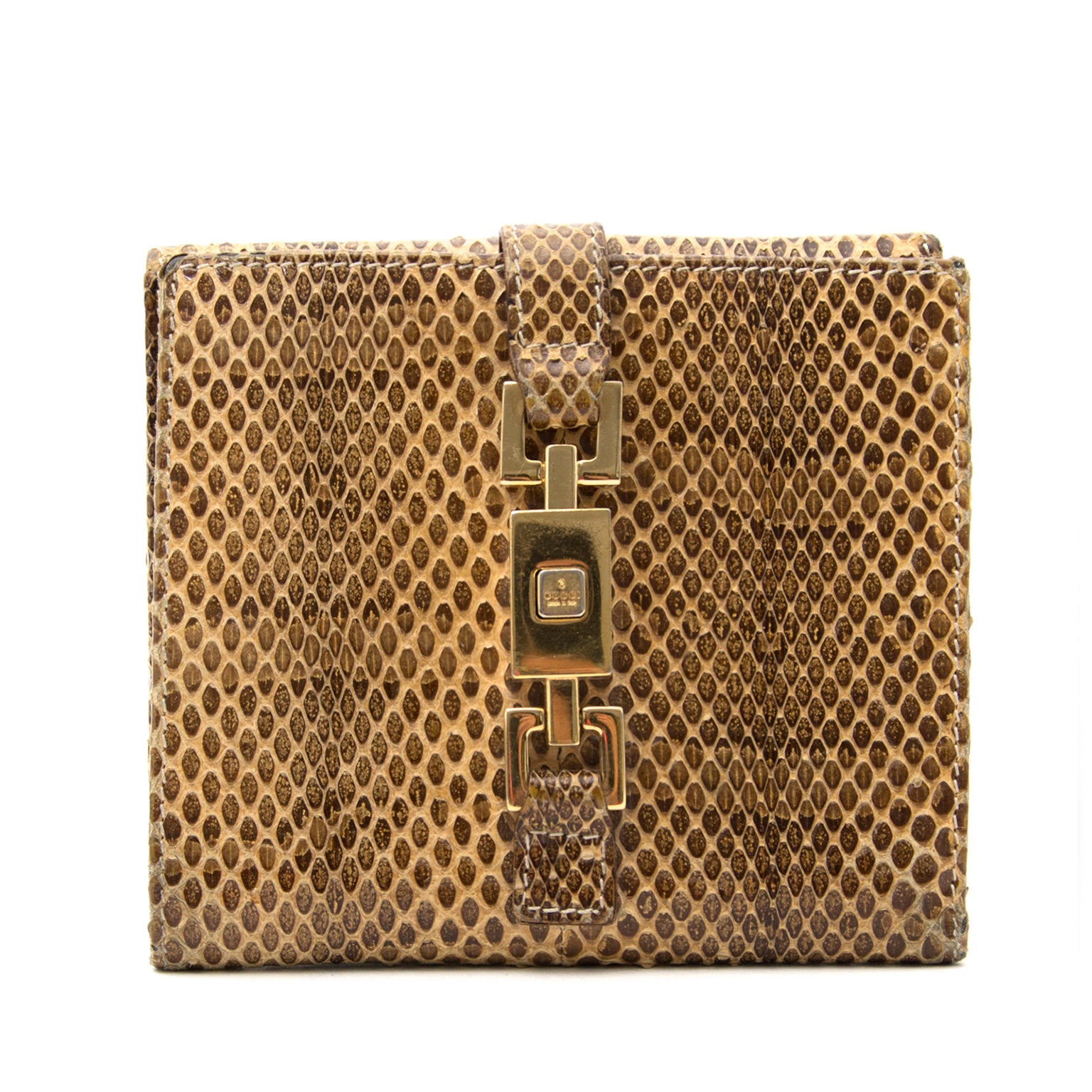 Buy an authentic Gucci Snakeskin Lock Wallet online