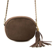 looking for secondhand luxury worldwide shippping ? Gucci Taupe Nubuck Mini Soho Chain Bag