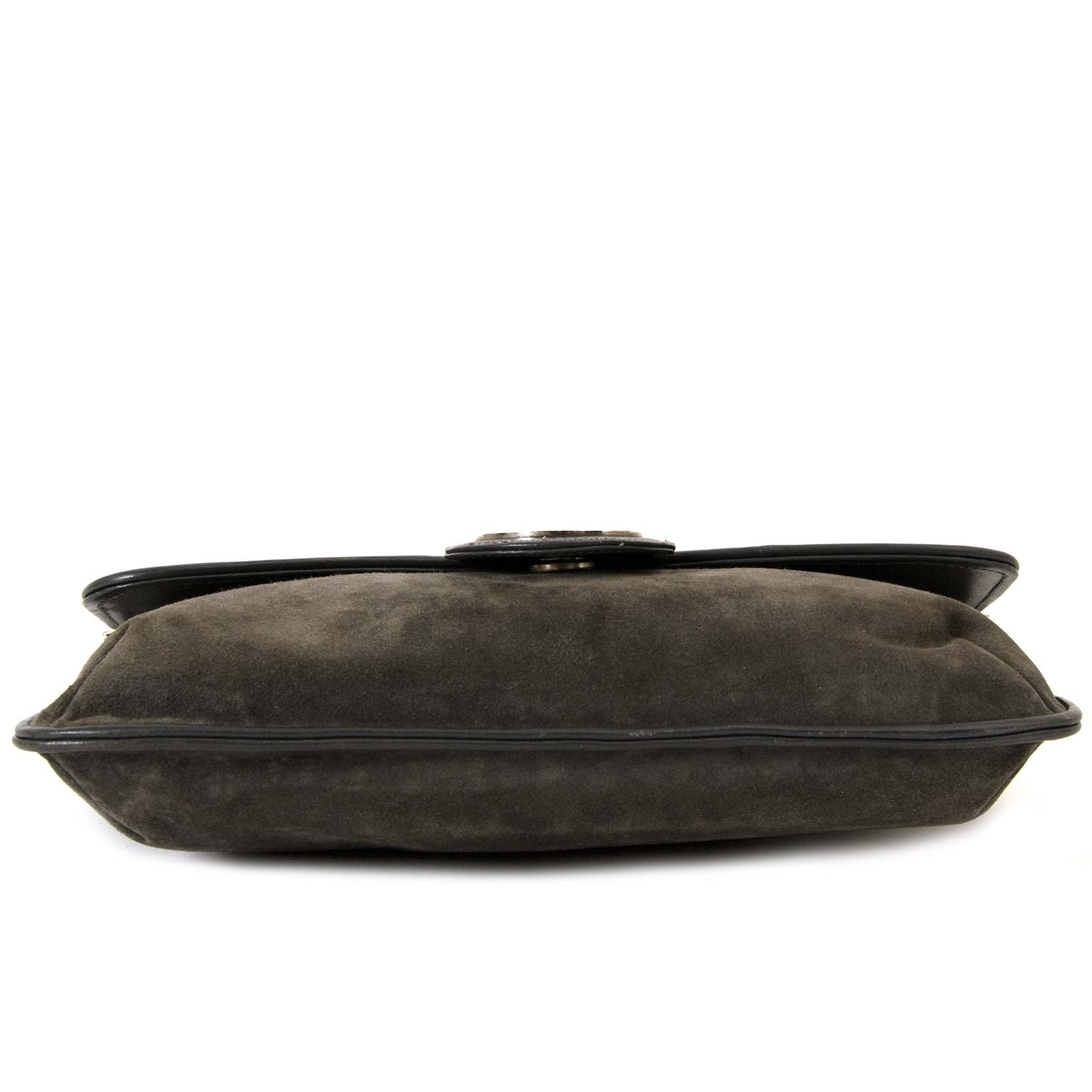 Gucci Grey Suede sac a mains gris pour le meilleur prix chez Labellov à Anvers