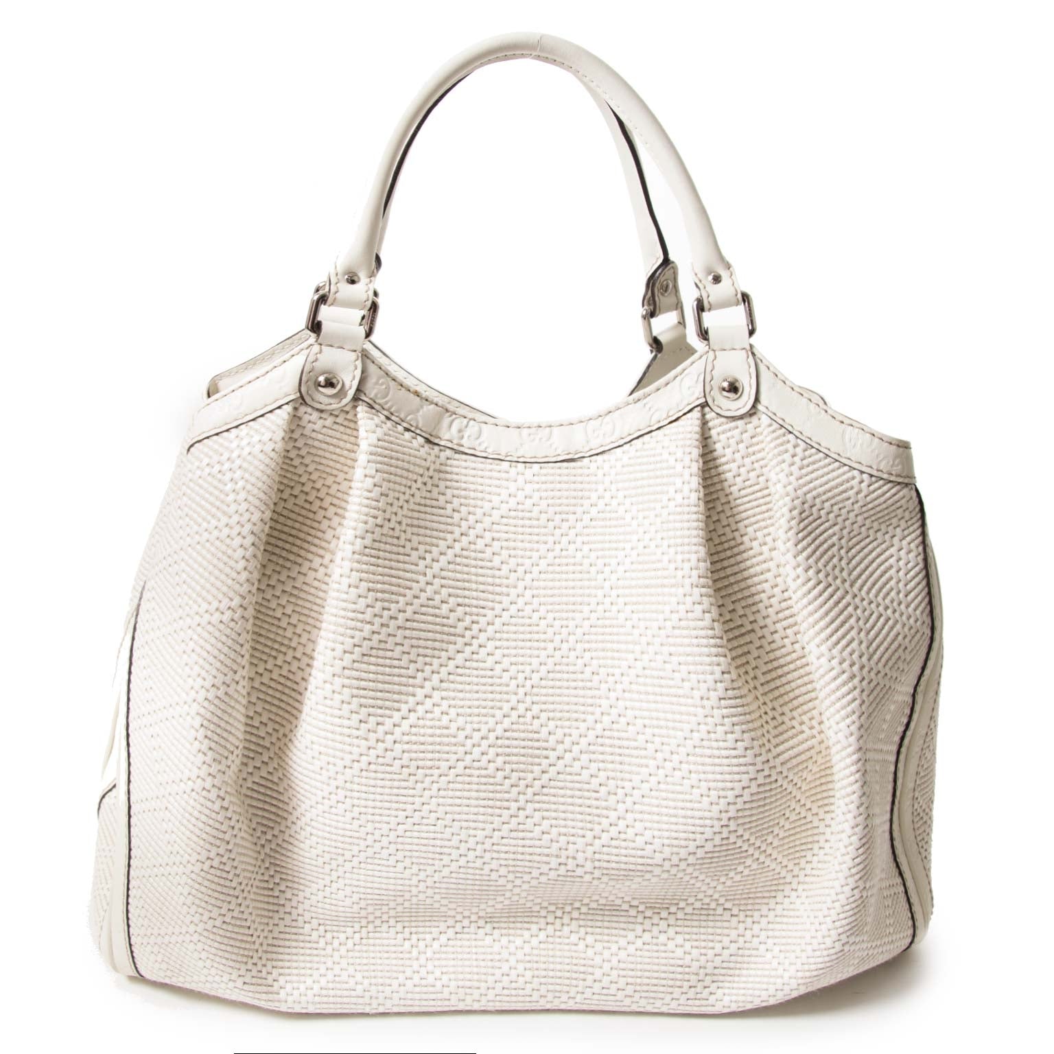 gucci ivory straw sukey bag now for sale at labellov vintage fashion webshop belgium