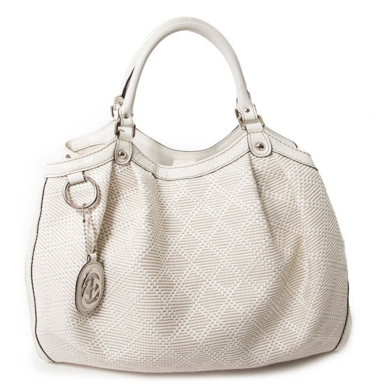 gucci ivory straw sukey bag now for sale at labellov vintage fashion webshop belgium