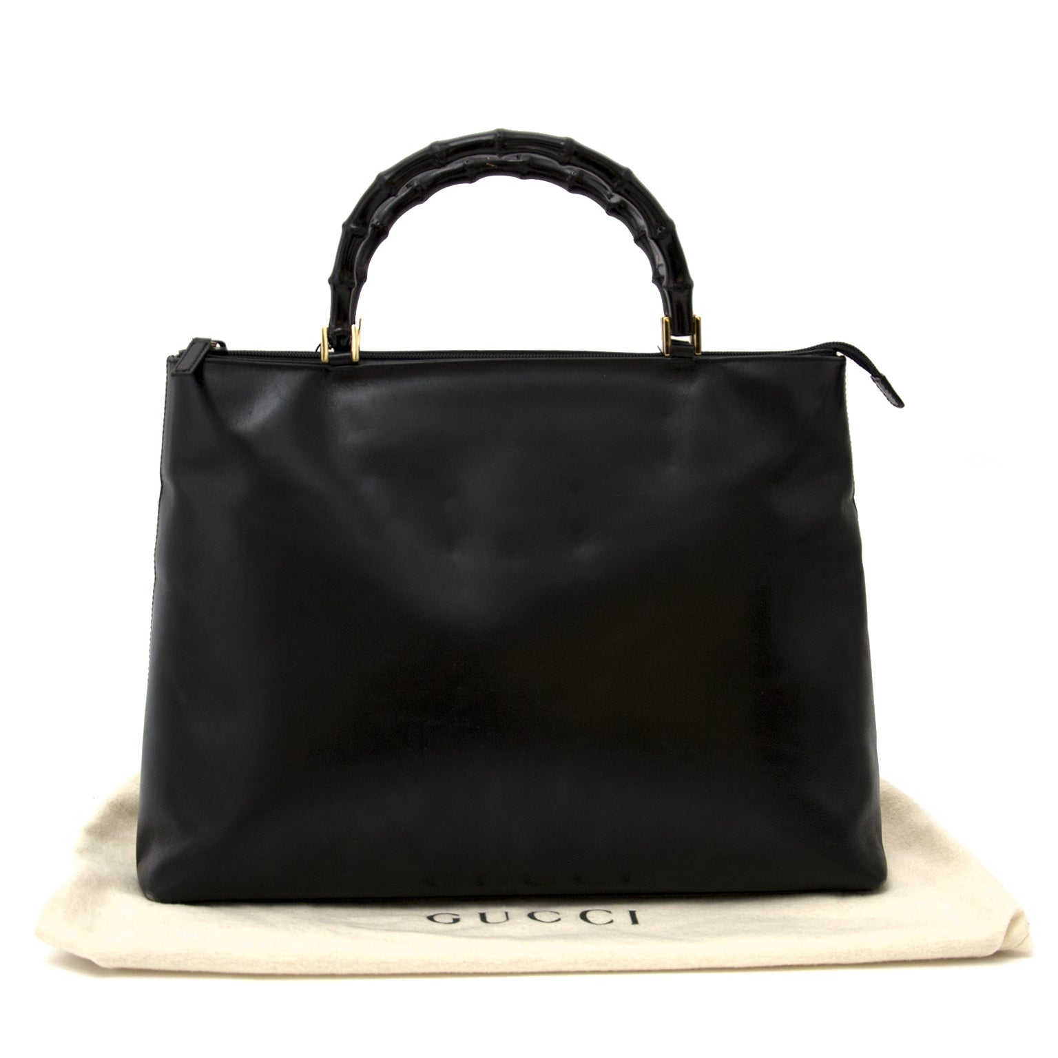 buy authentic gucci black bamboo tote now at labellov vintage fashion webshop belgium
