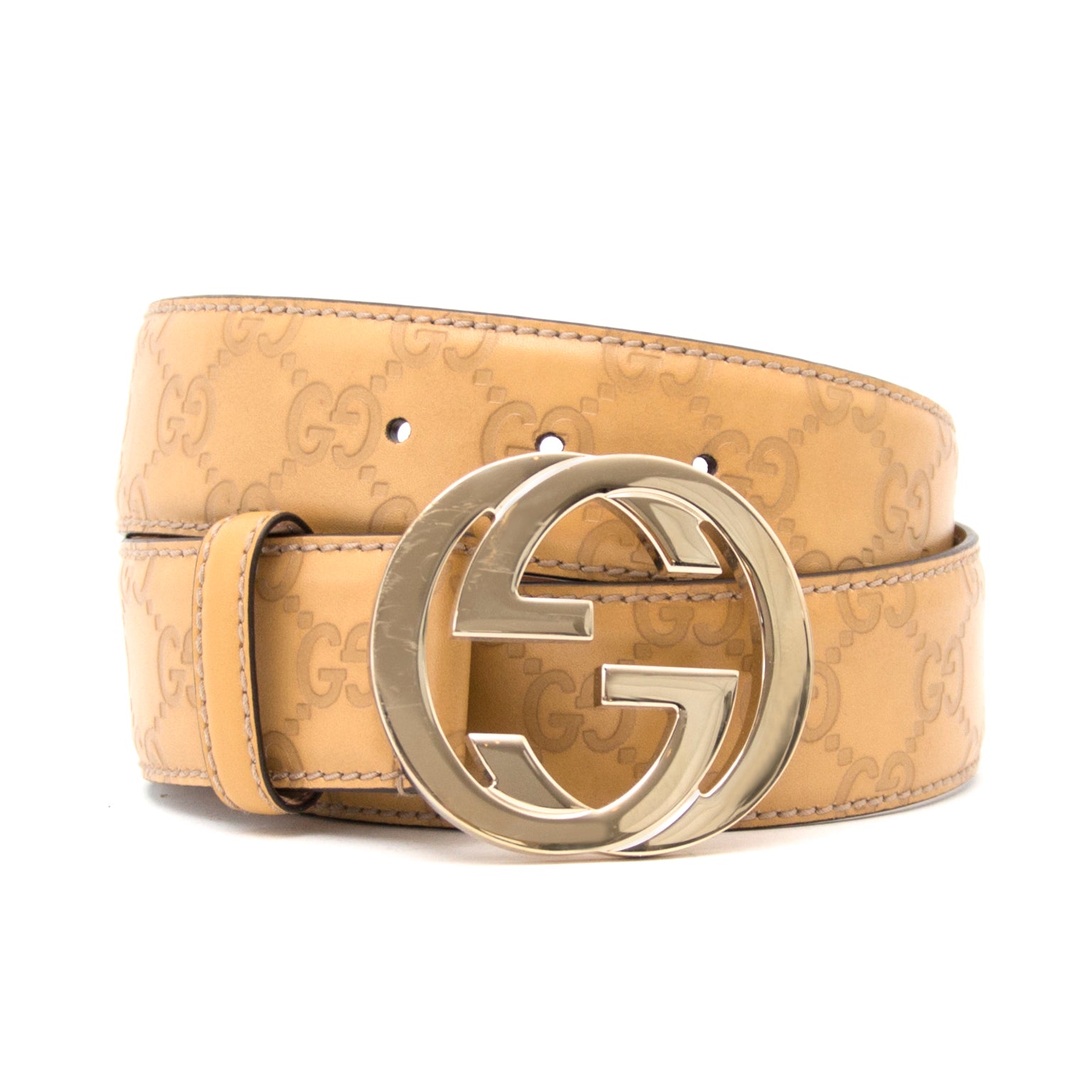 Buy now safe and secure a real Gucci Monogram belt on www.labellov.com at the best price.