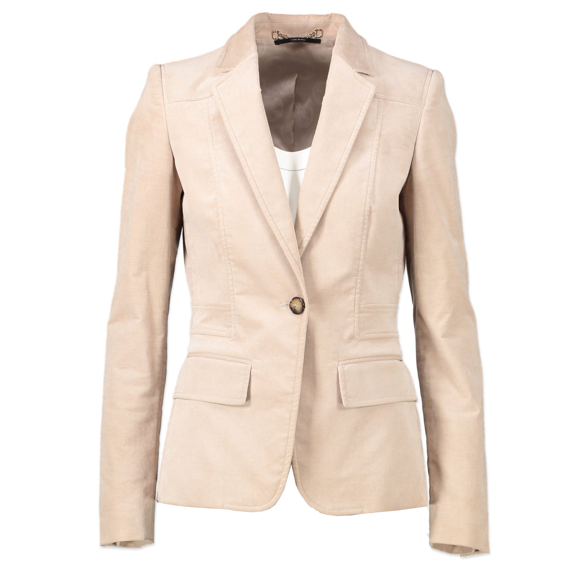 Gucci Beige Velvet Skirt Suit - Size 38
