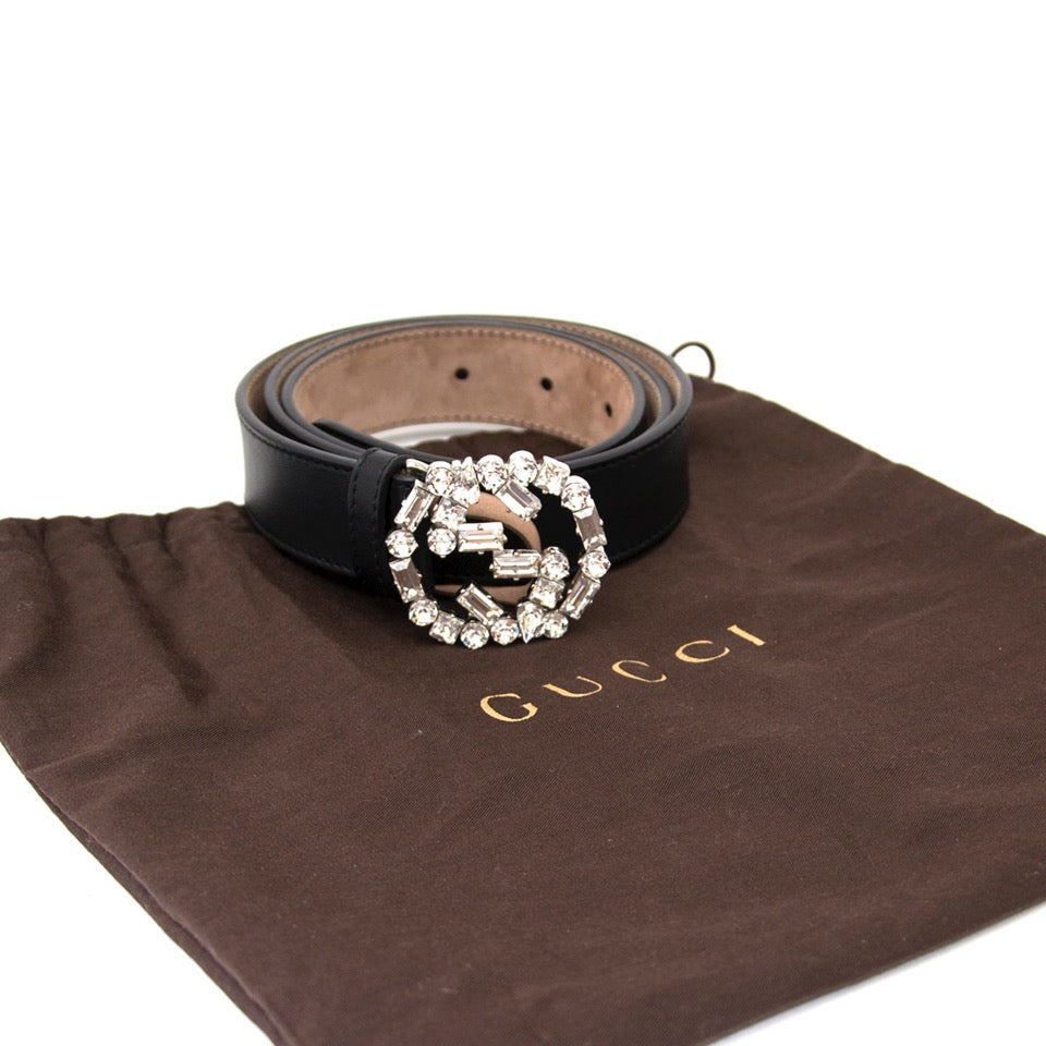 shop safe online at the best price Gucci black leather belt like new webshop www.labellov.com