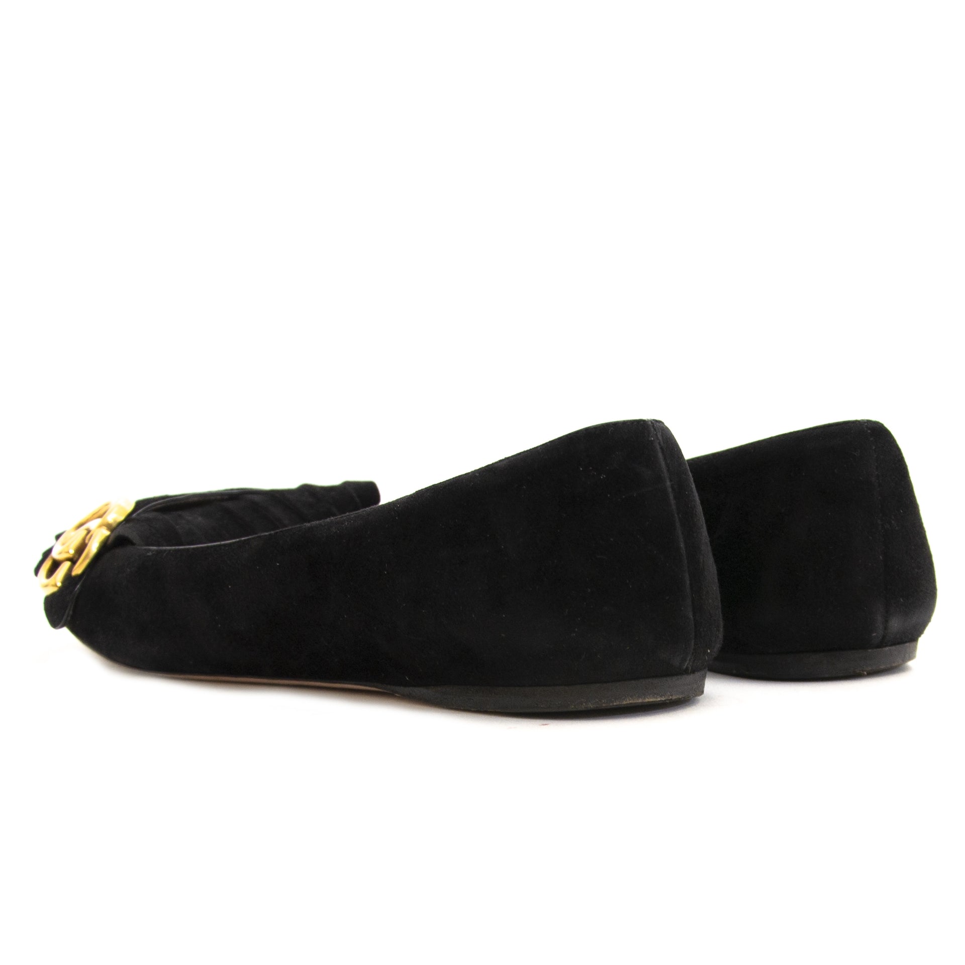 Authentic second hand vintage Gucci Marmont Suede Ballet Flats - size 39,5 online webshop LabelLOV
