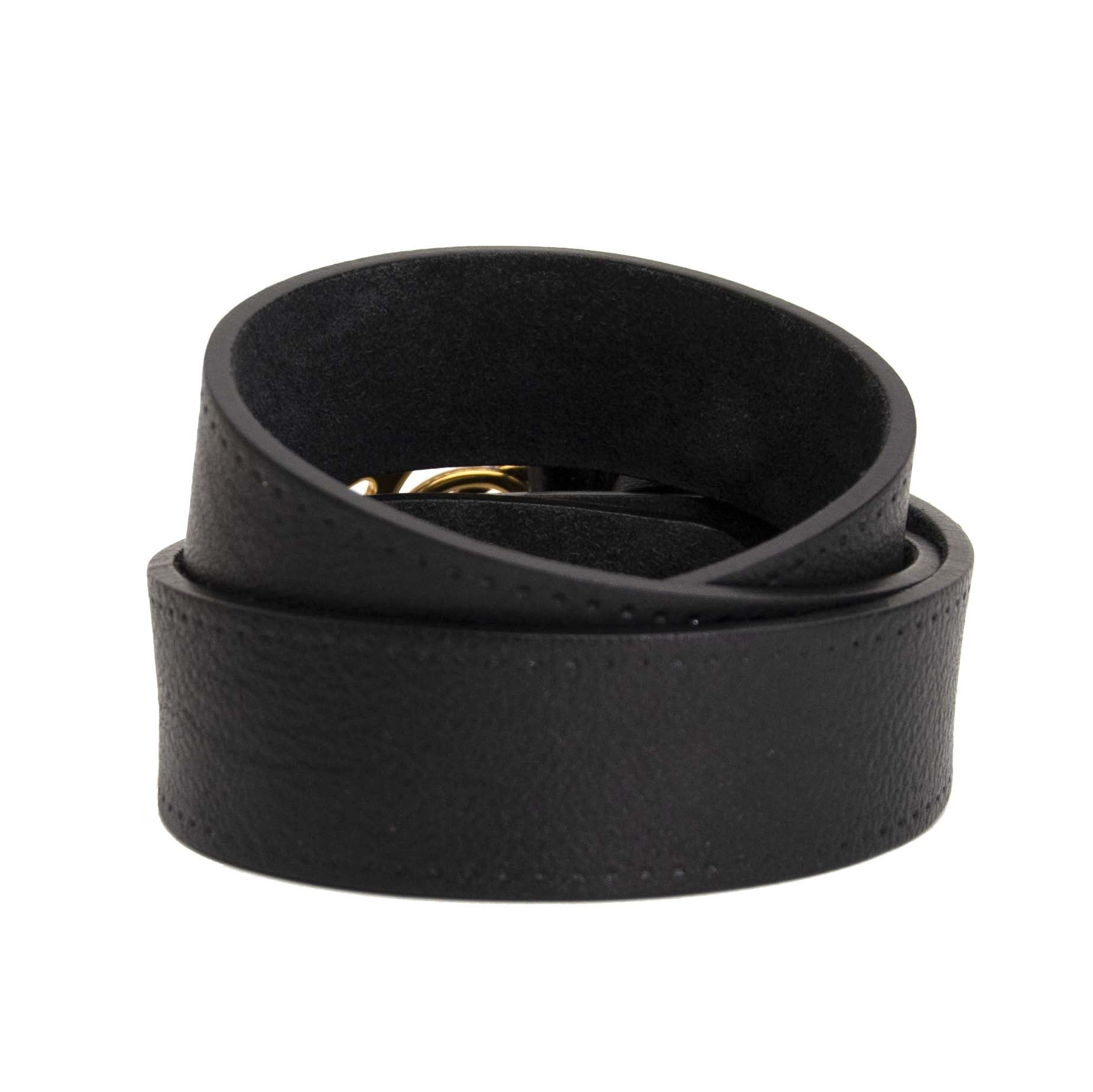 Ceinture en cuir noir Gucci GG - Taille 100
