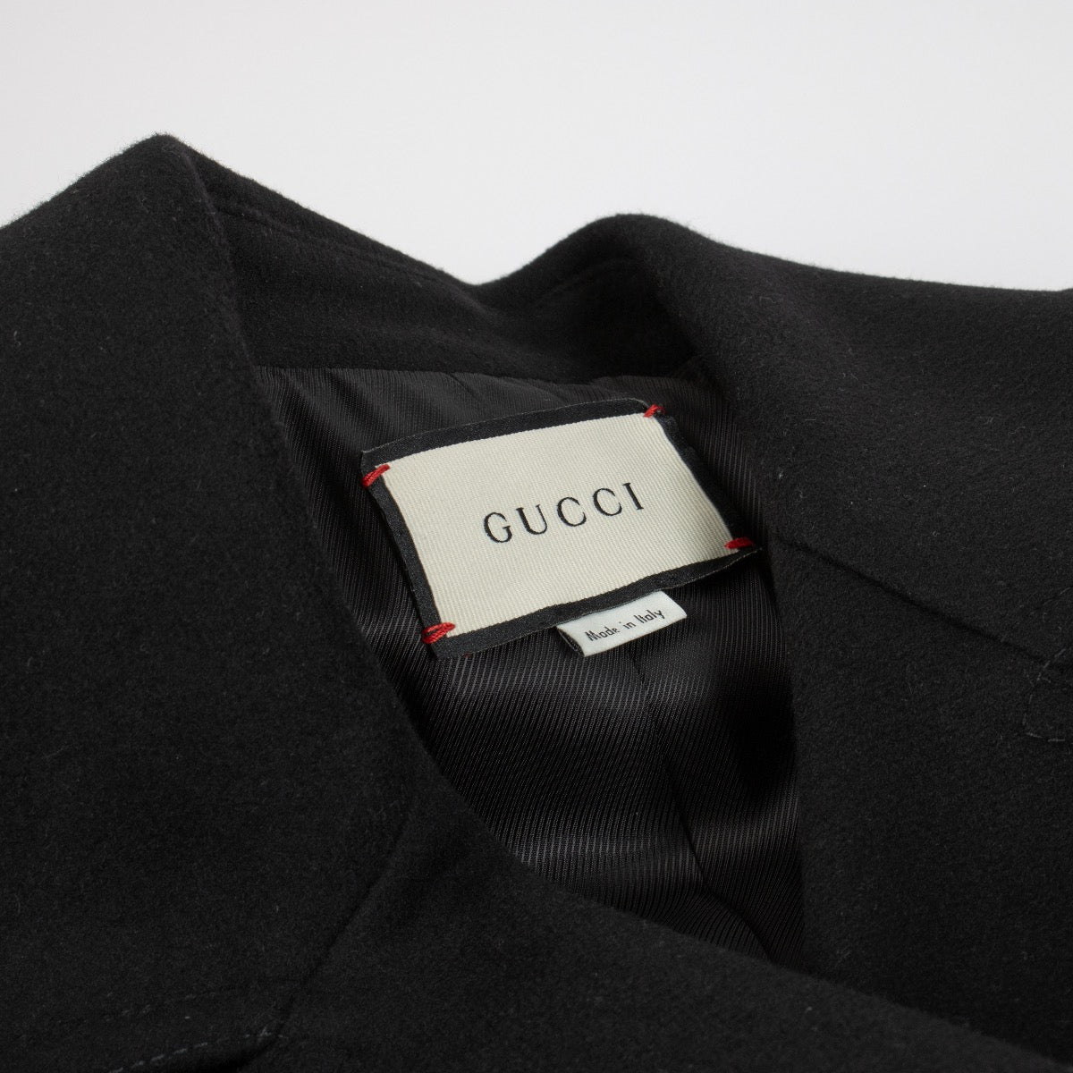 Gucci Zwarte Lange Mantel met Horsebit - Maat IT40
