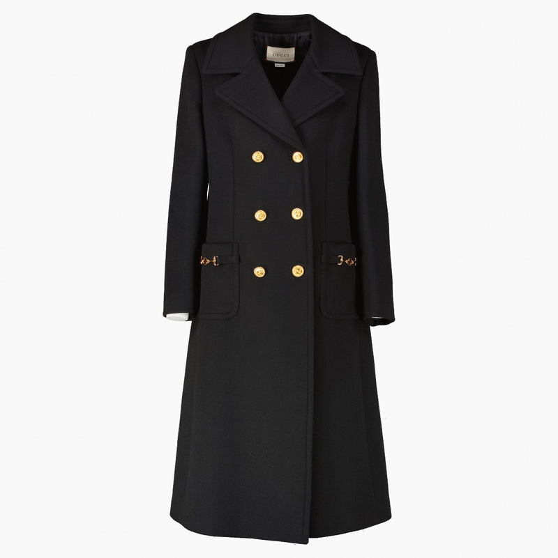 Gucci Black Horsebit Long Coat - Size IT40