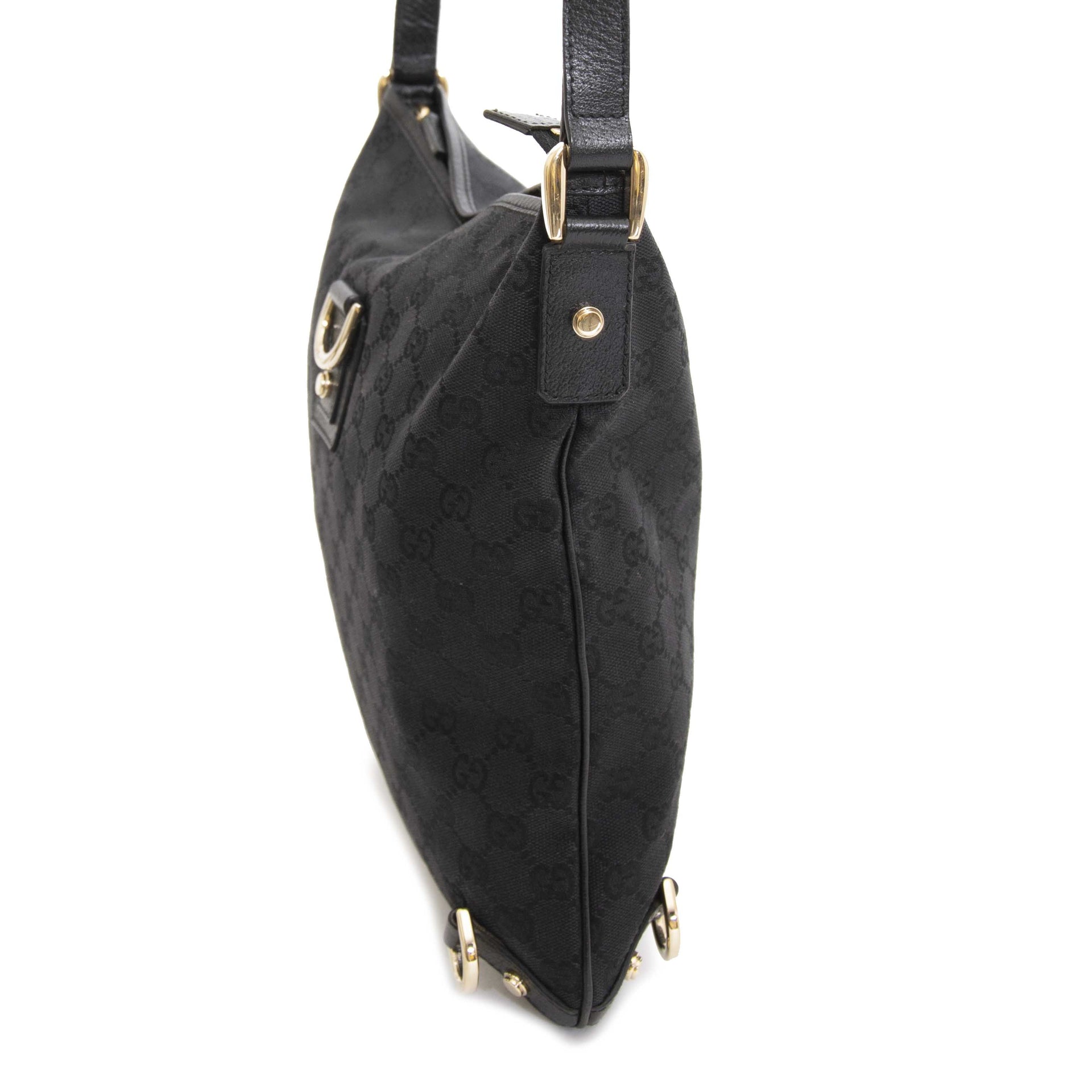 Gucci Black Monogram Shoulder Bag for sale online at Labellov secondhand luxury