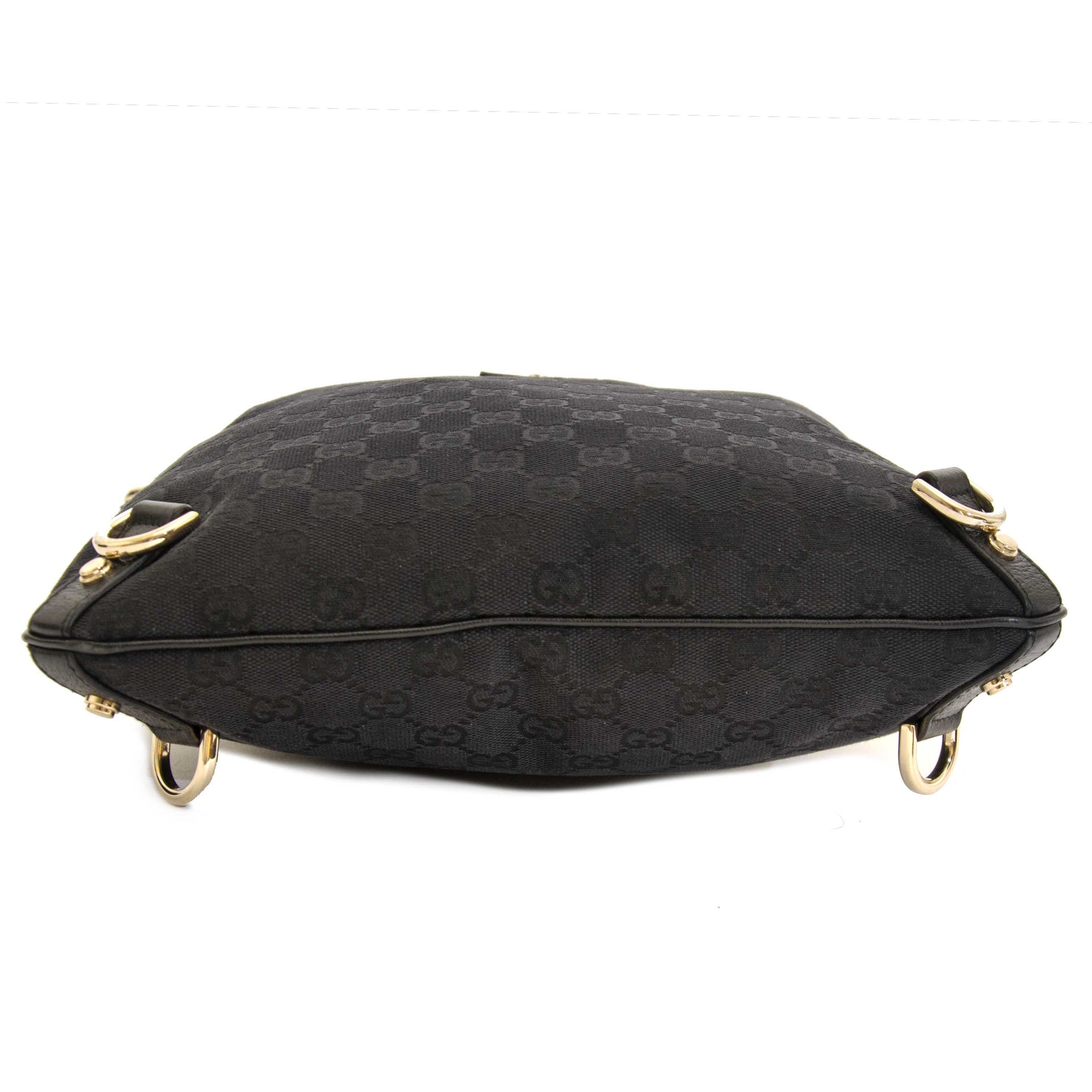 Buy and sell your authentic designer Gucci Black Monogram Shoulder Bag exclusively online