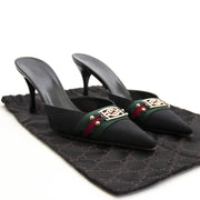 Gucci Black Monogram Mules - size 40