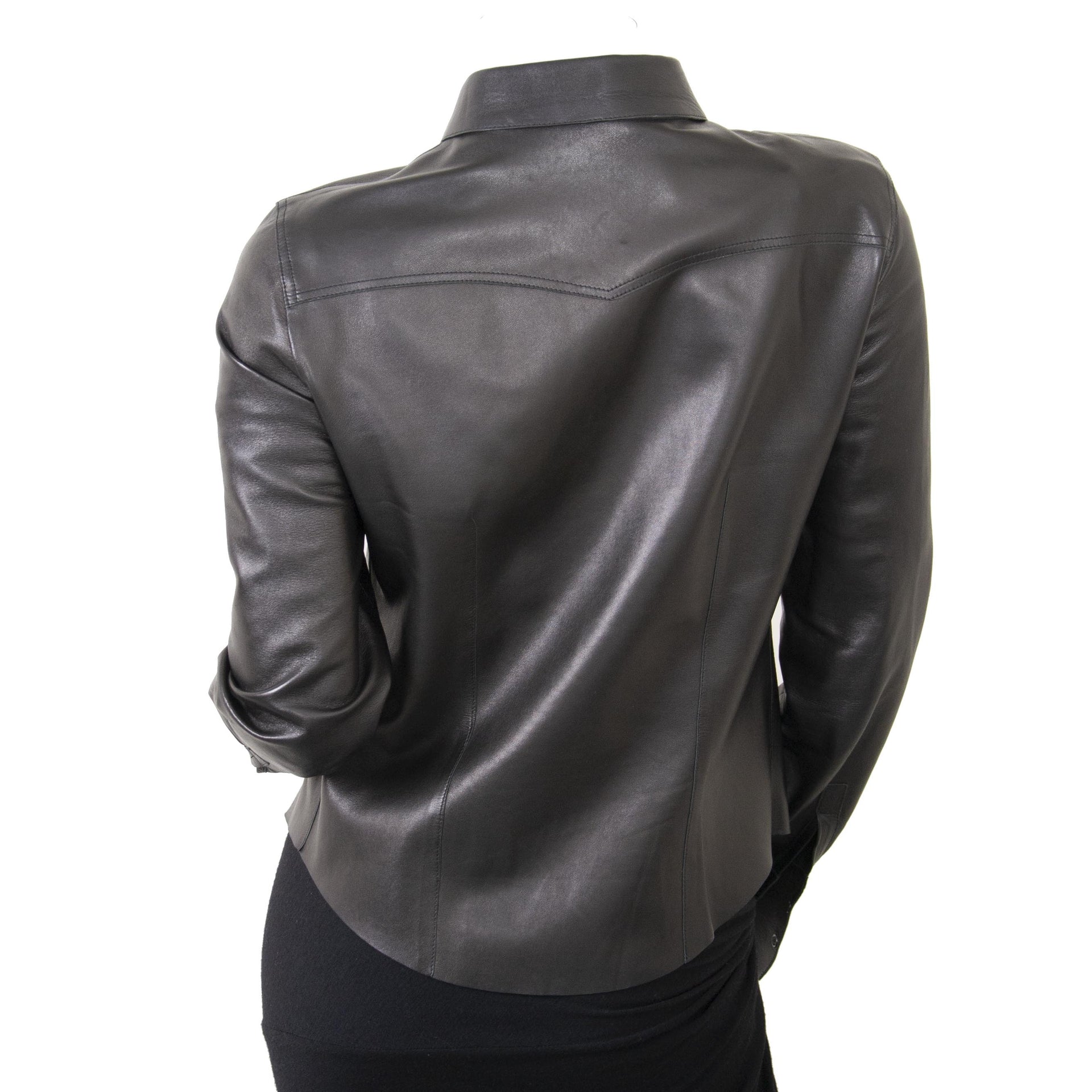 Gucci Black Leather Shirt - size 44
