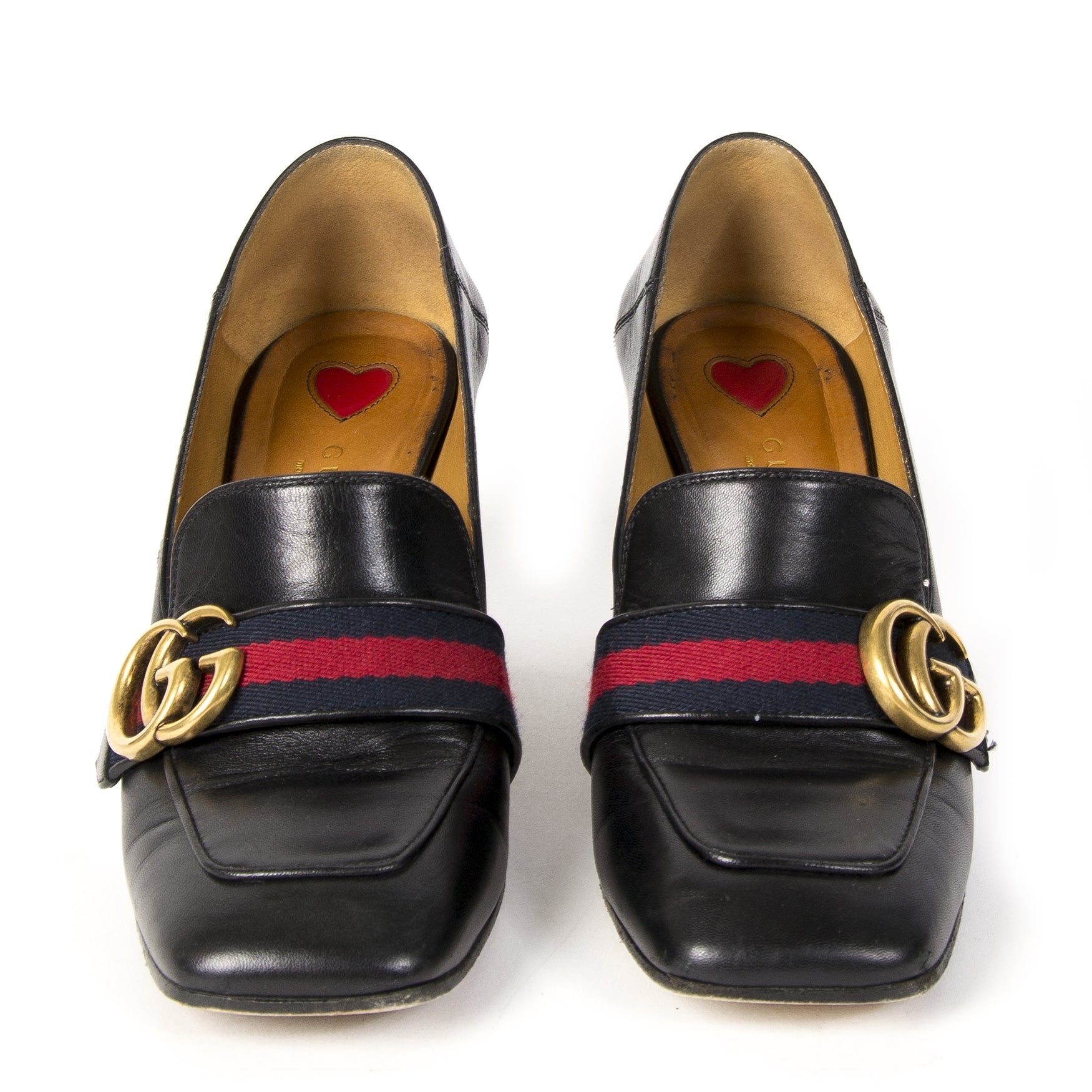 Gucci Black Marmont Pearl Heel Pumps