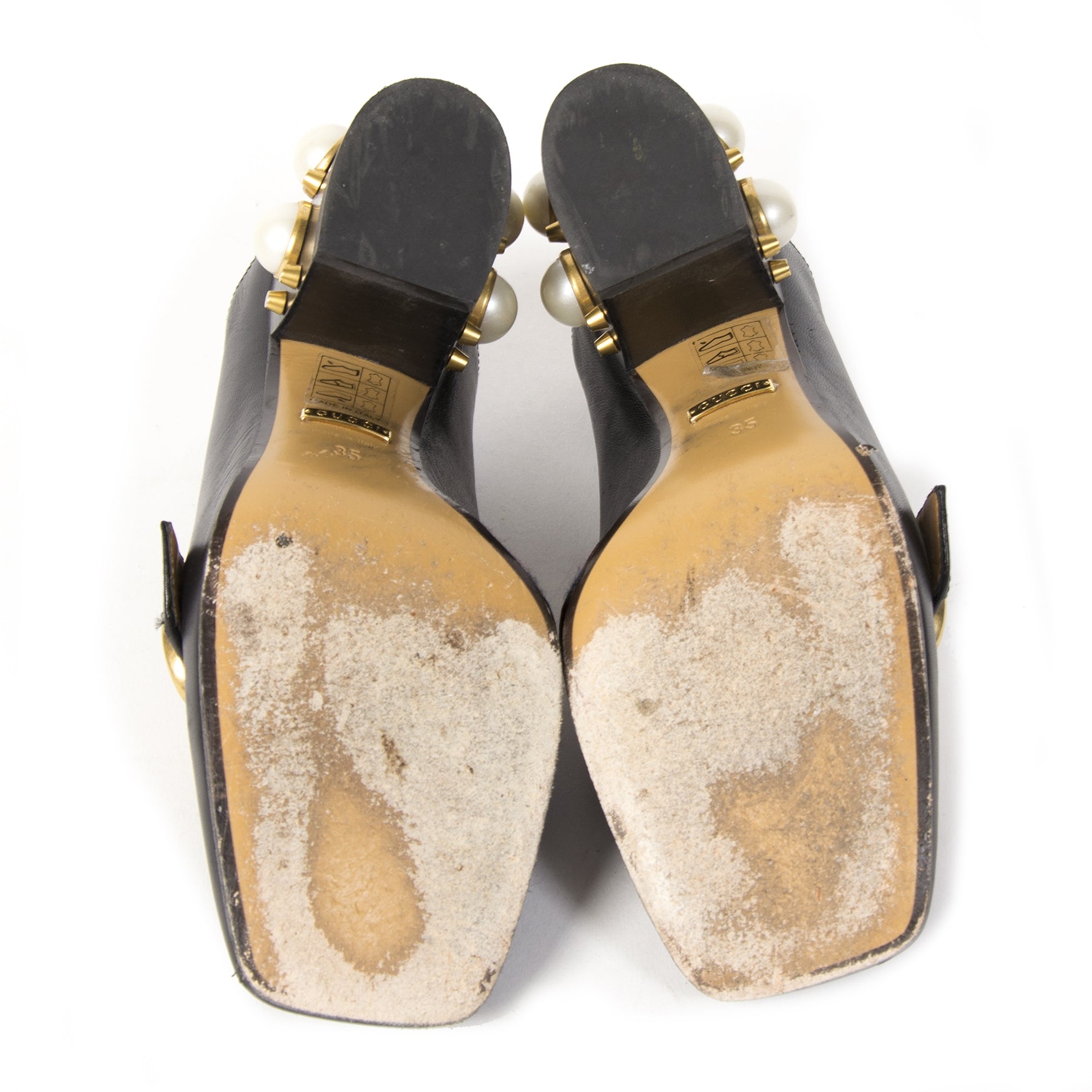 Gucci Black Marmont Pearl Heel Pumps