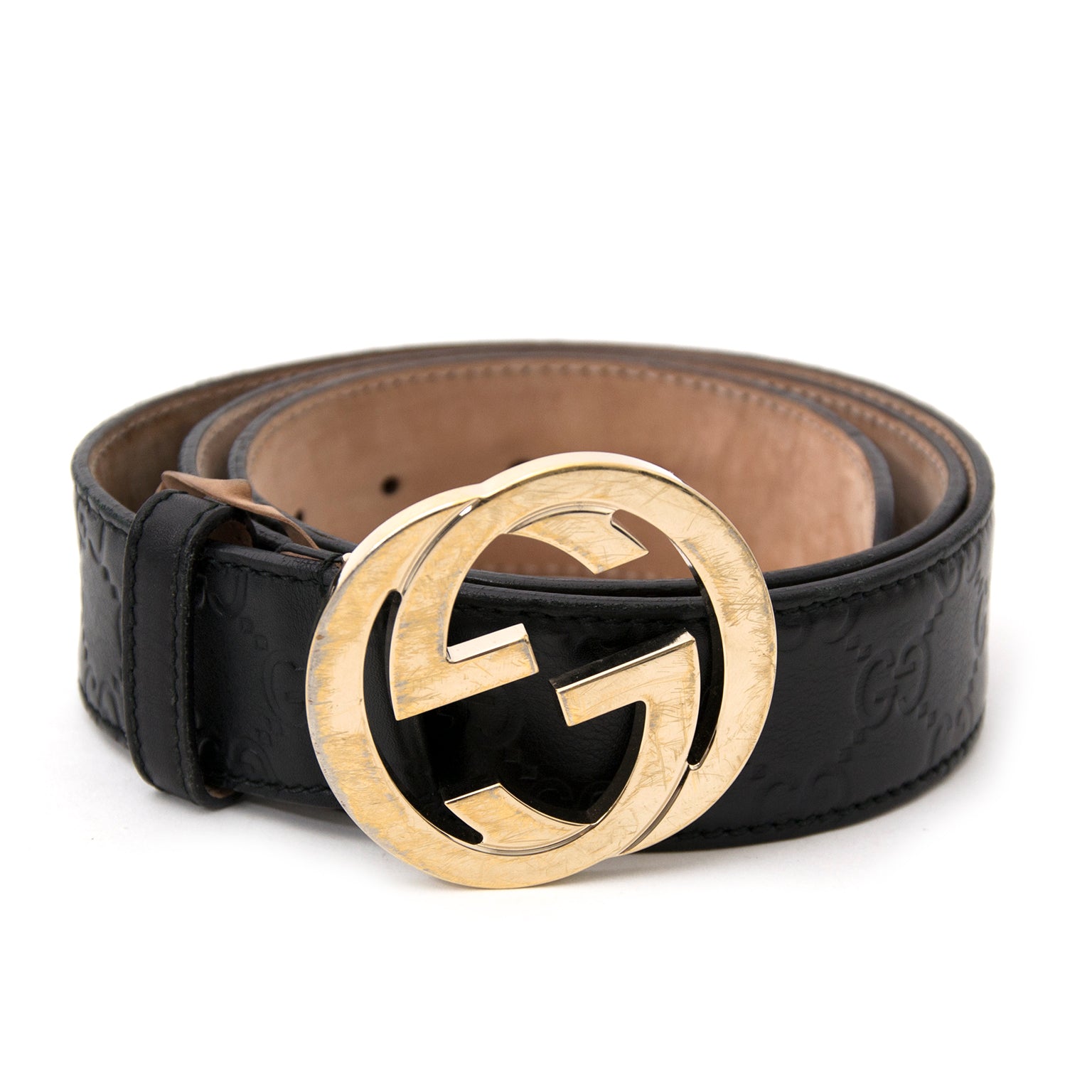 koop veilig online aan de beste prijs Gucci Black Monogram GG Belt