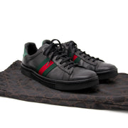 Acheter en ligne chez Labellov.com Gucci Leather Sneakers Nero Verdo Rosso Size 36,5
