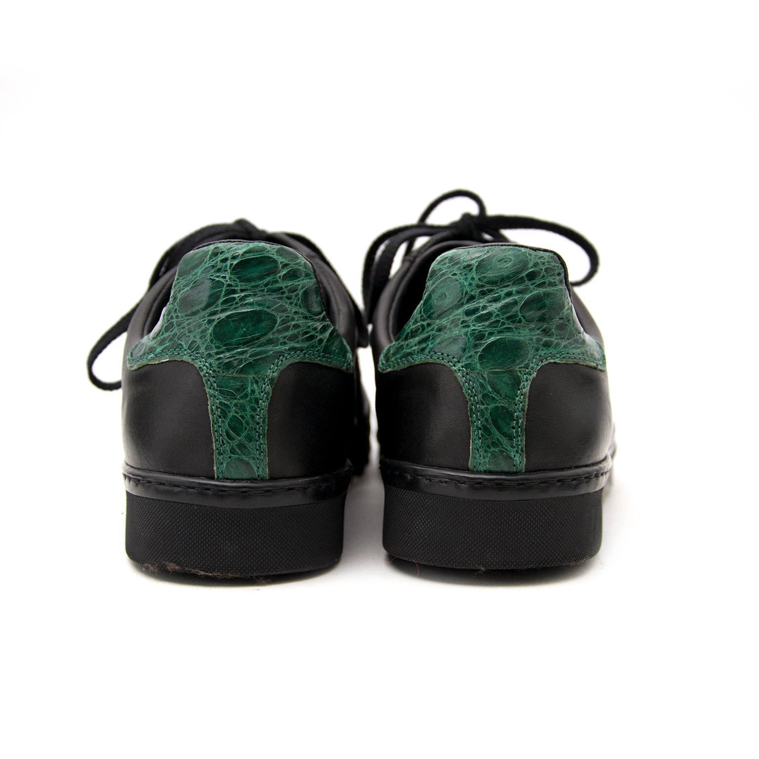 Shop safe online aan de beste prijs Gucci Leather Sneakers Nero Verdo Rosso Size 36,5