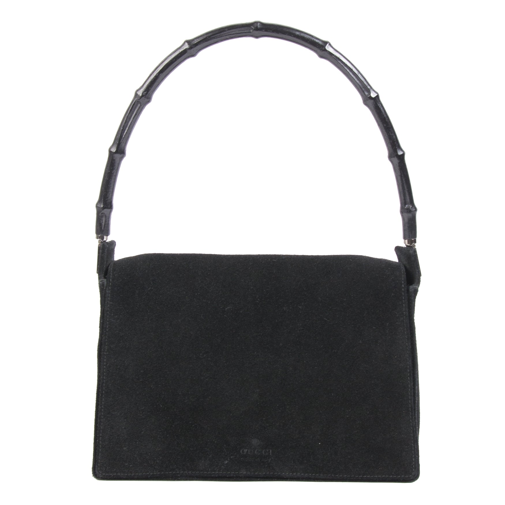 Gucci Black Suede Bamboo Shoulder Bag for the best price at Labellov secondhand luxury