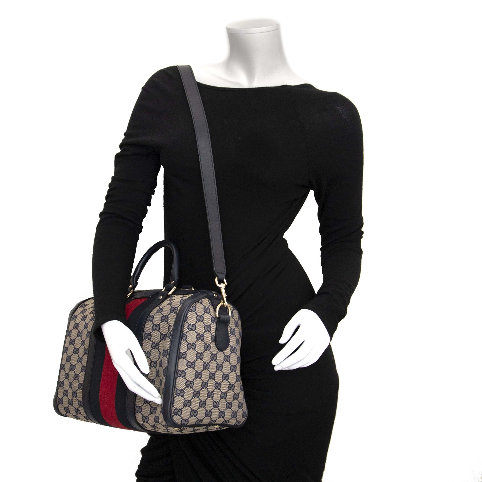 We buy and sell your authentic Gucci Vintage Web Original GG Boston Bag online