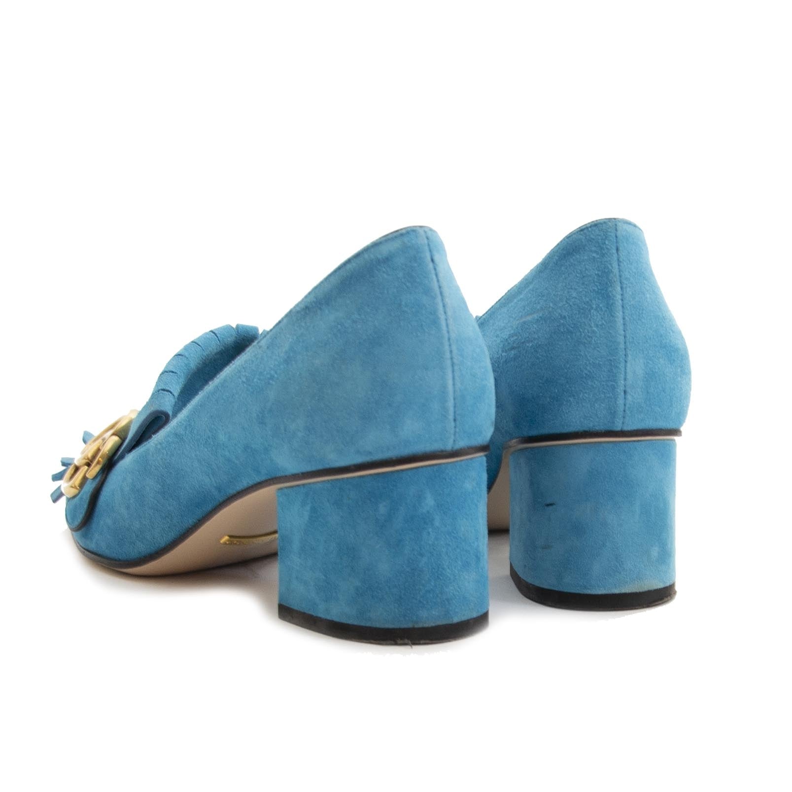 acheter en ligne seconde main Gucci Marmont Suede Turuoise Pups - size 37