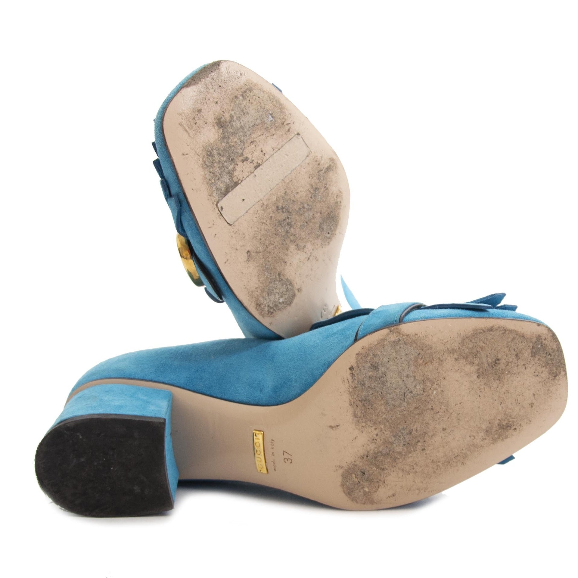 Gucci Marmont Suede Turuoise Pups - size 37