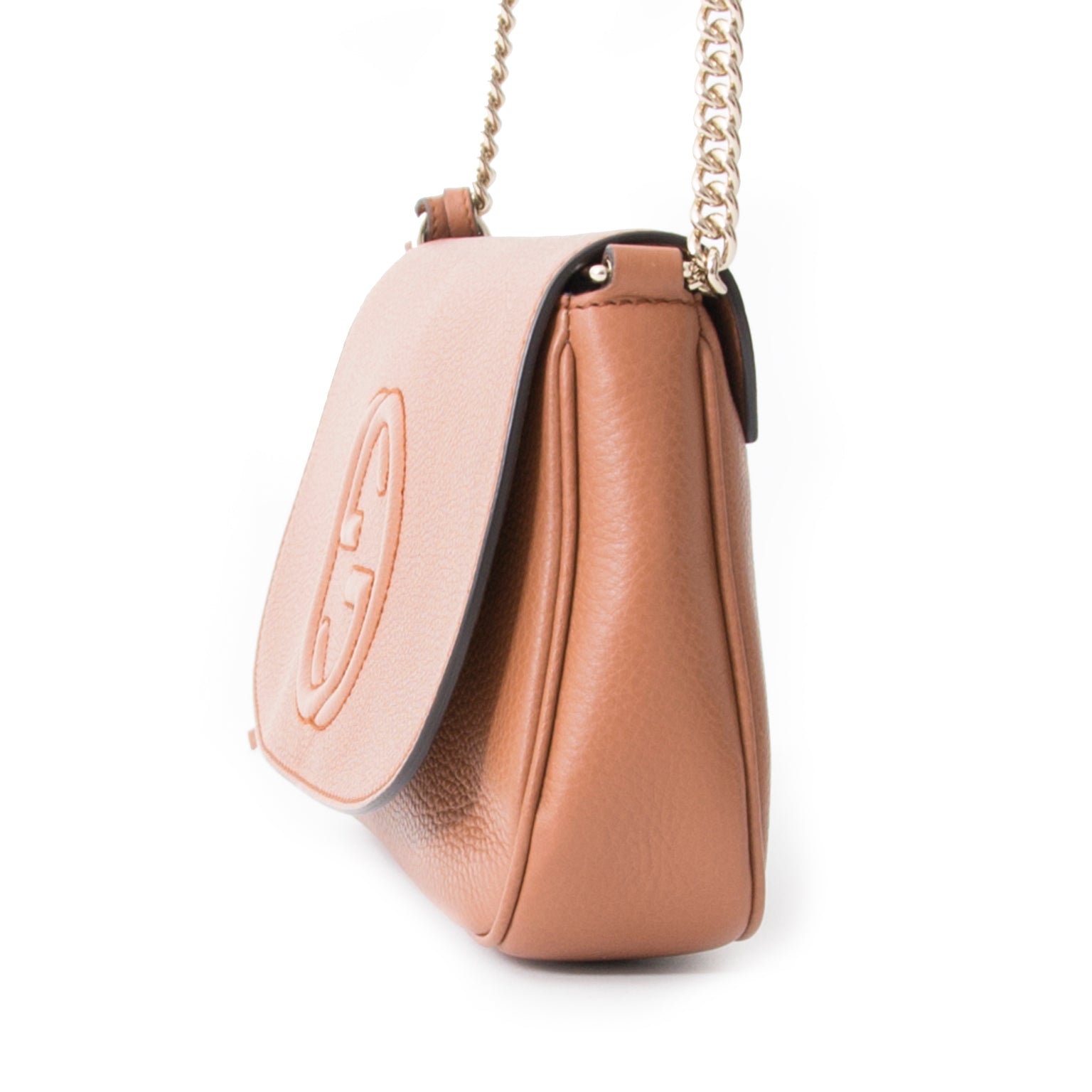 Authentieke Gucci Soho Cognac schouldertas voor de juiste prijs bij LabelLOV vintage webshop. Veilig online winkelen. Luxe, vintage, mode. Antwerpen, België