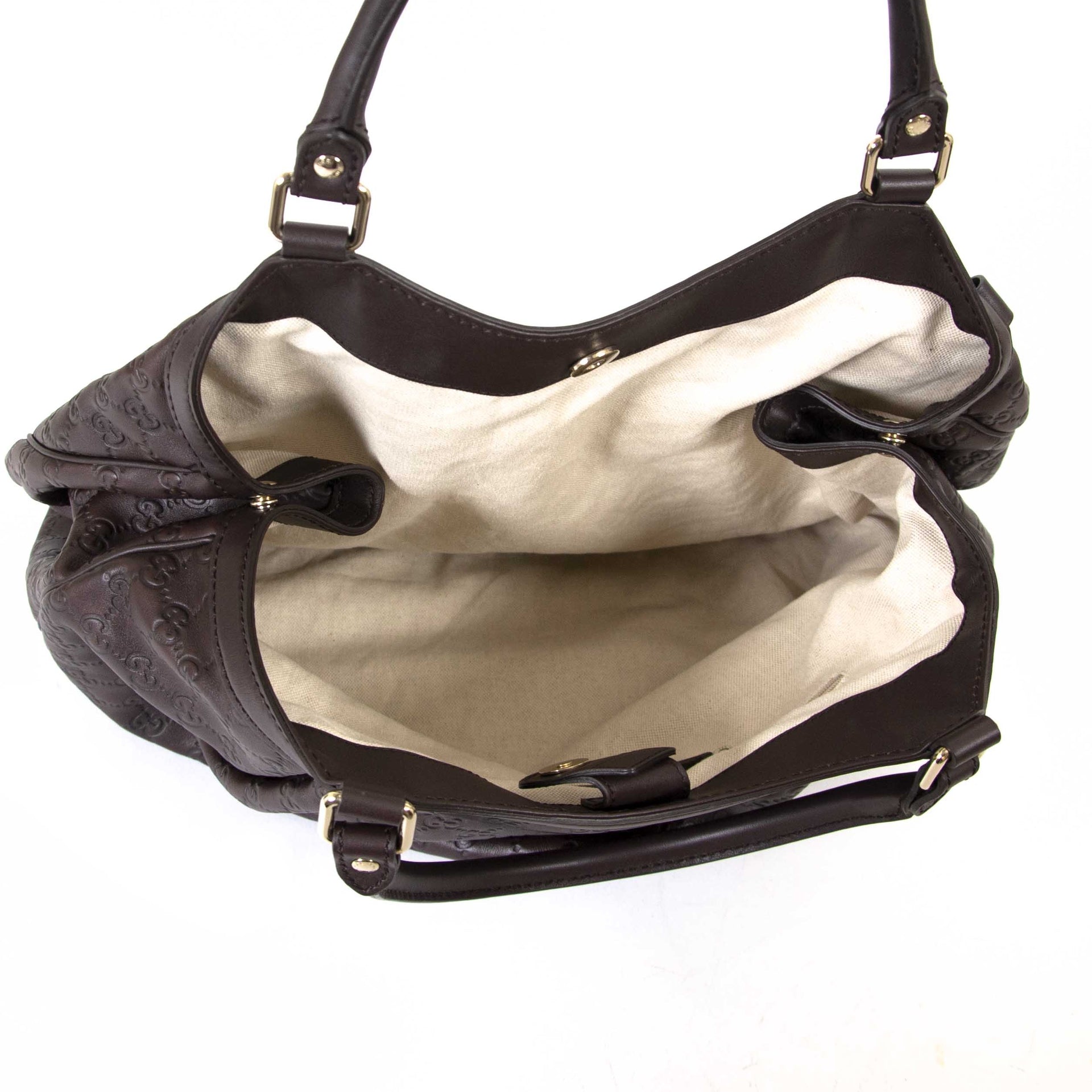 Gucci Sukey Monogram Leather tas nu te koop bij labellov vintage webshop aan de laagste prijs