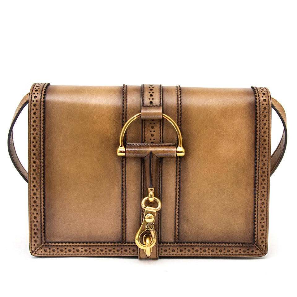 Gucci Duilio Brogue lederen schoudertas van Gucci aan de beste prijs