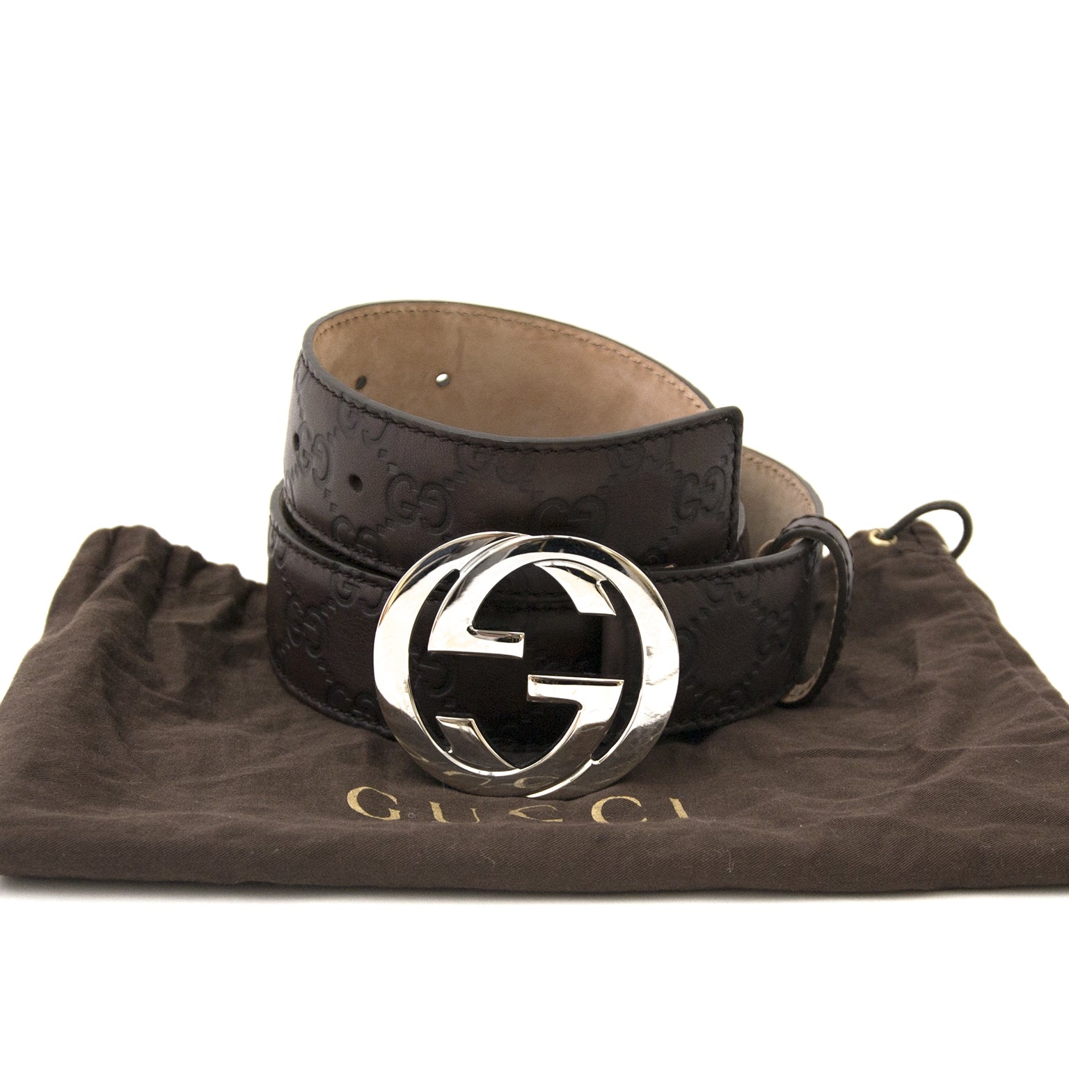 Gucci brun logo ceinture en cure en ligne chez labellov.com pour le meilleur prix