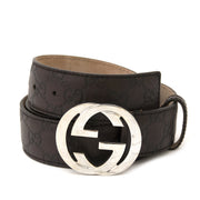 Gucci brown Leather logo belt now online at labellov.com for the best price