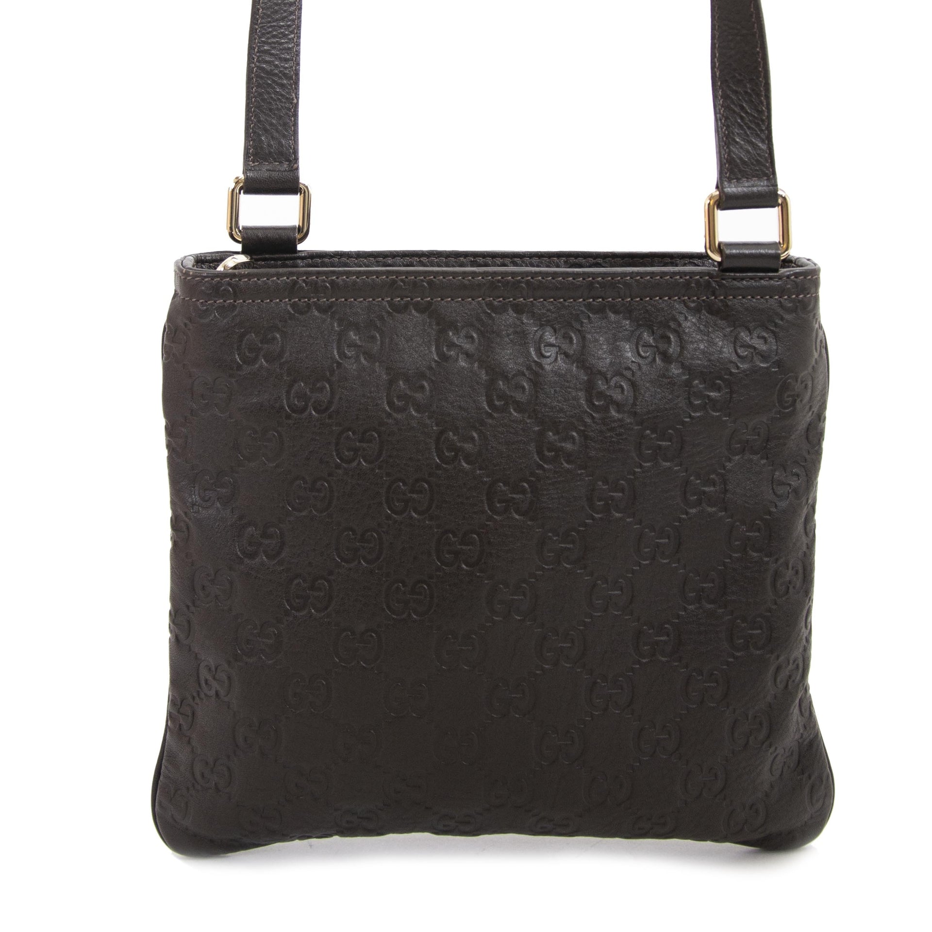 Gucci Brown Monogram Embossed Crossbody Bag