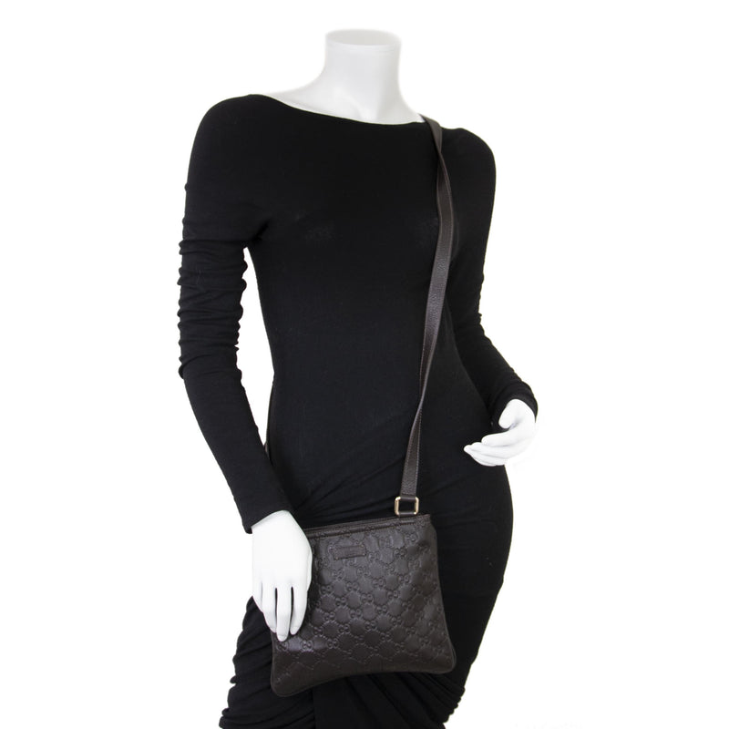 Gucci Brown Monogram Embossed Crossbody Bag for the best price at Labellov