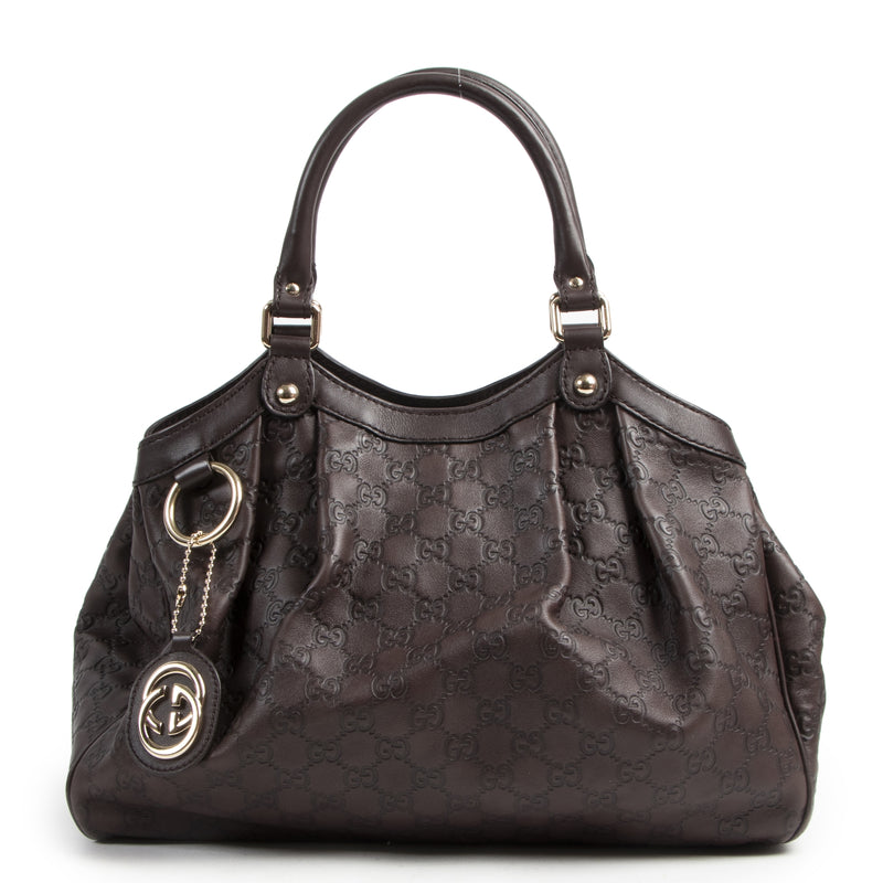 Gucci Brown Guccissima Leather Sukey Tote Bag for the best price at Labellov
