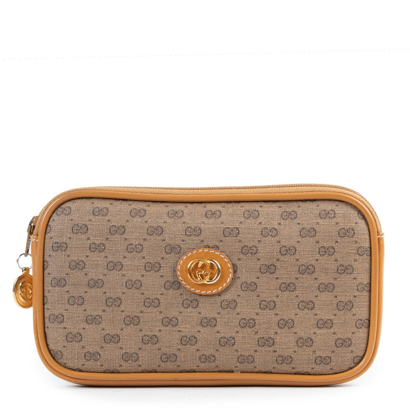 Shop safe online authentic second hand Gucci Brown Monogram Pouch.