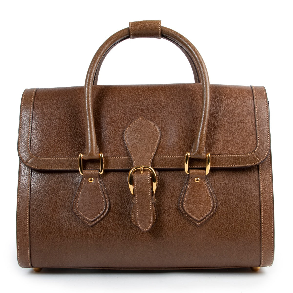 Buy in very good condition a Gucci Brown Leather Top Handle