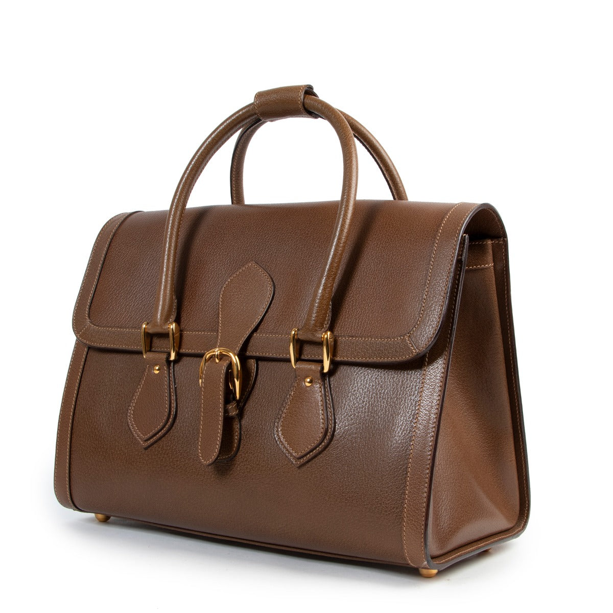 Buy Gucci Brown Leather Top Handle reliably.