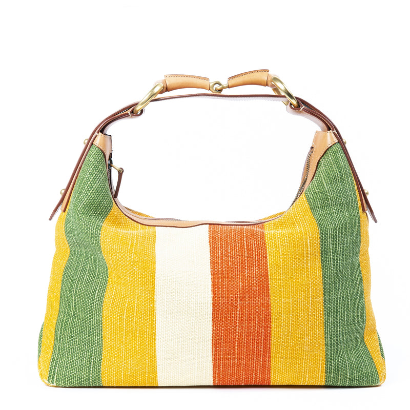 Gucci Multicolor Striped Horsebit Bag now for sale at labellov vintage fashion webshop belgium