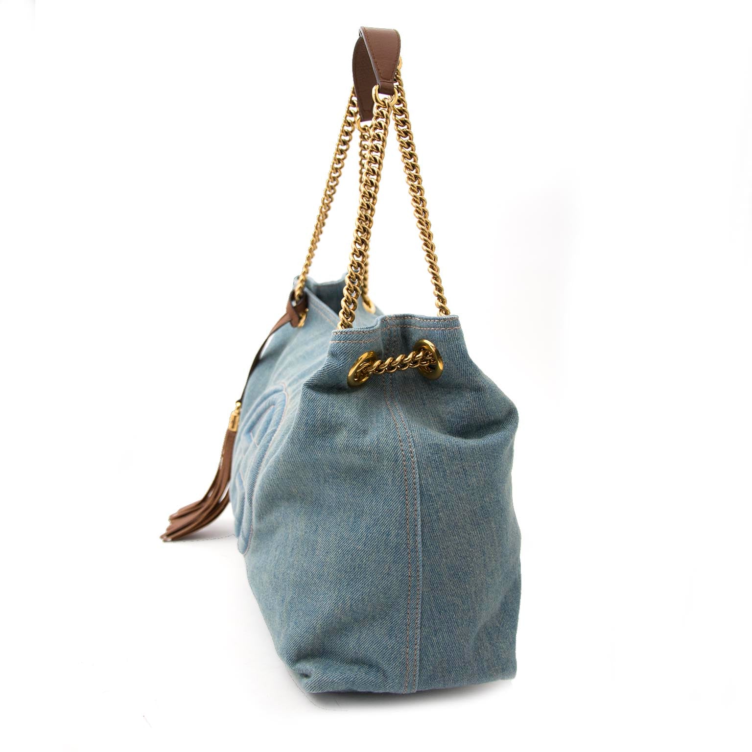 Gucci Soho Medium Blue Denim Tote -50% discount