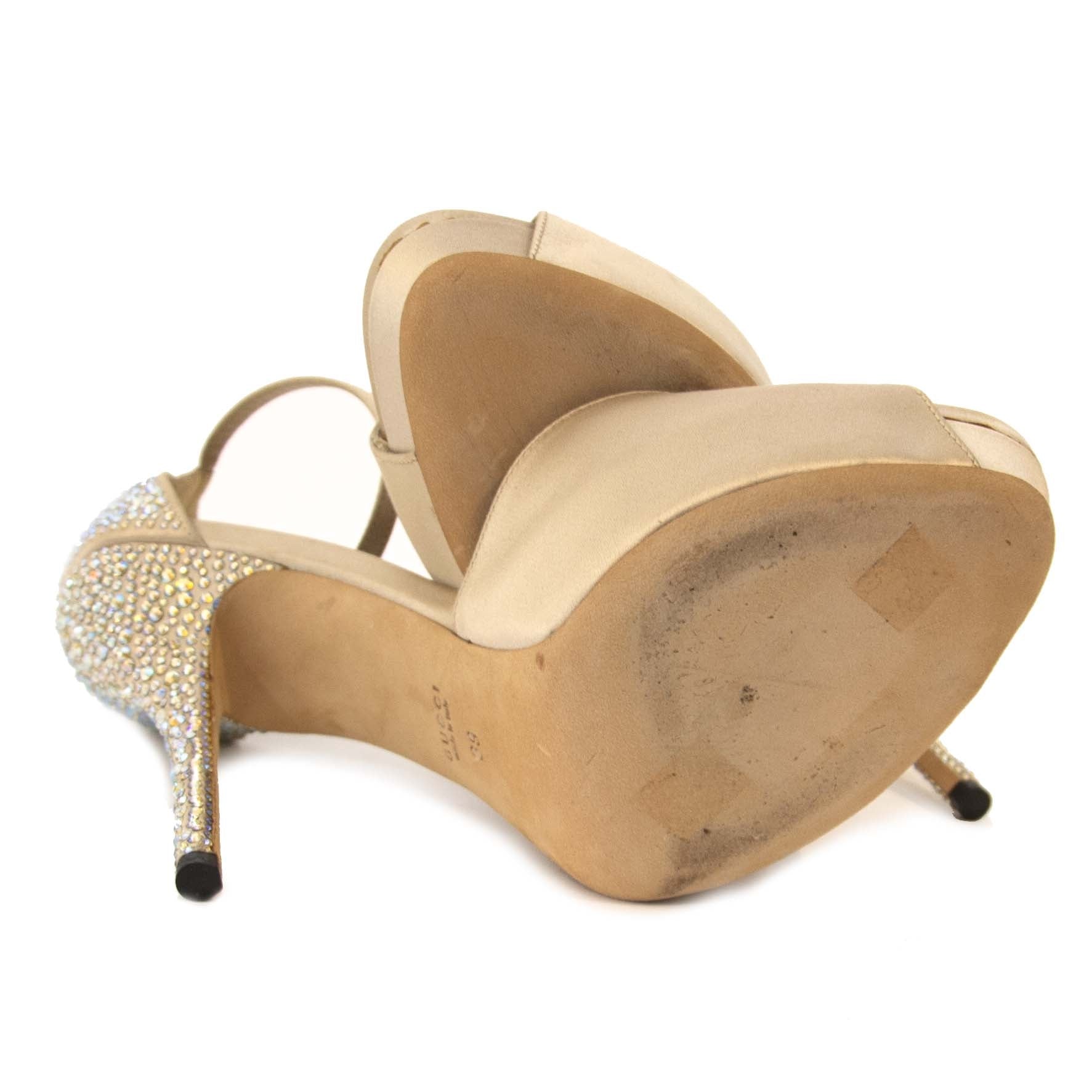 Gucci Nude Satin and Swarovski Heels - size 39