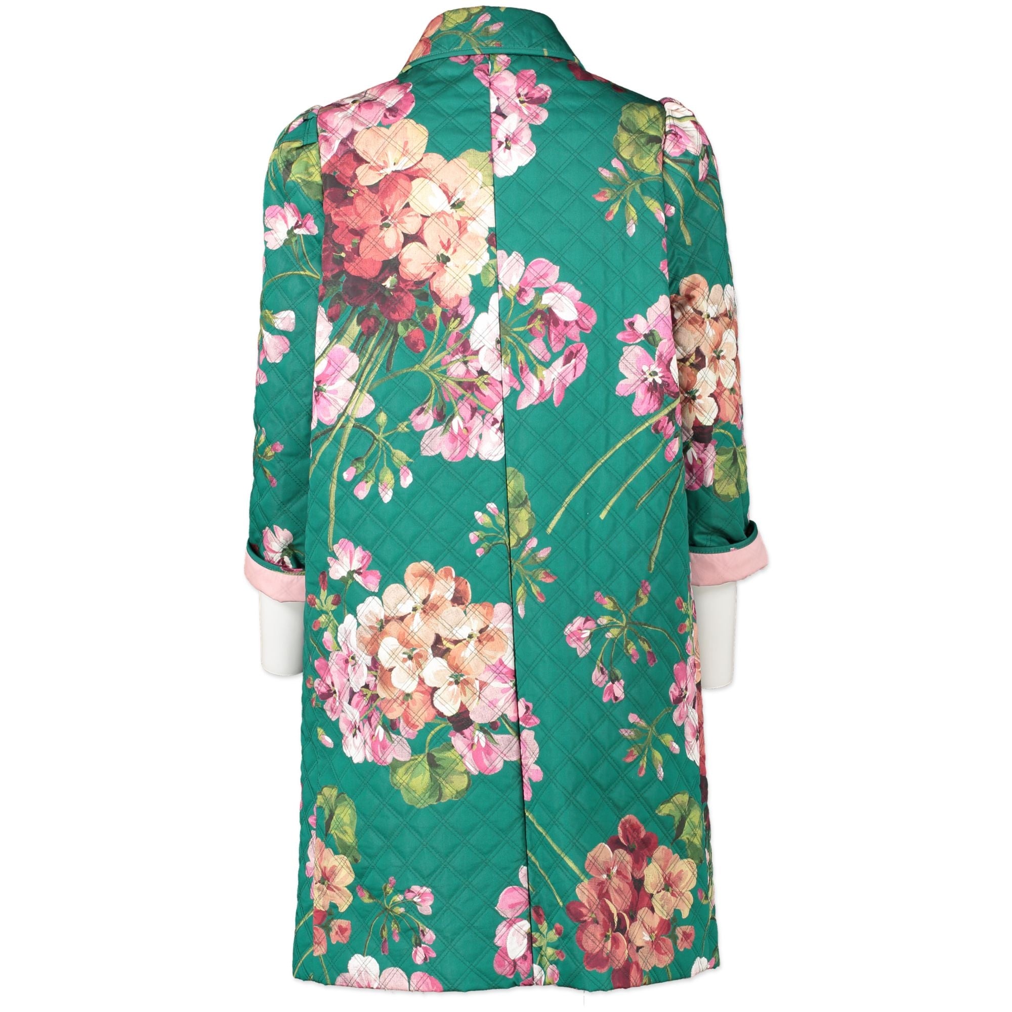 Gucci Quilted Jade Floral Blooms Print Coat - Size IT40 – Labellov