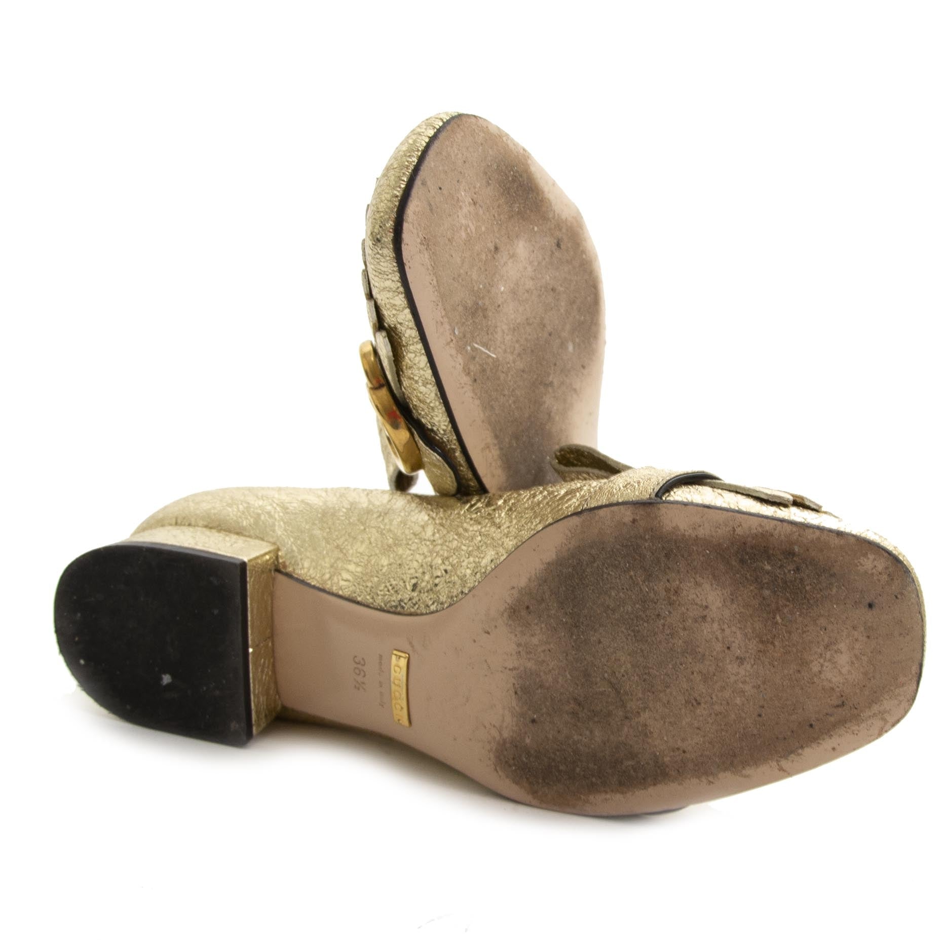 Gucci Marmont Gold Metallic Pumps - size 37 online tegen de beste prijs