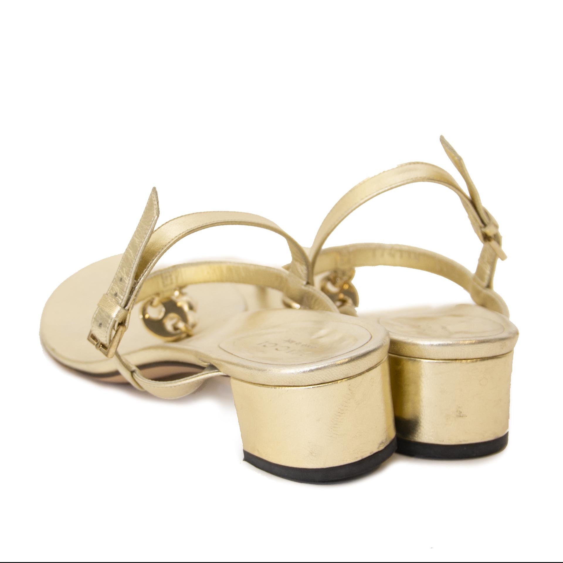 Gucci Gold Sandals - Size 37,5