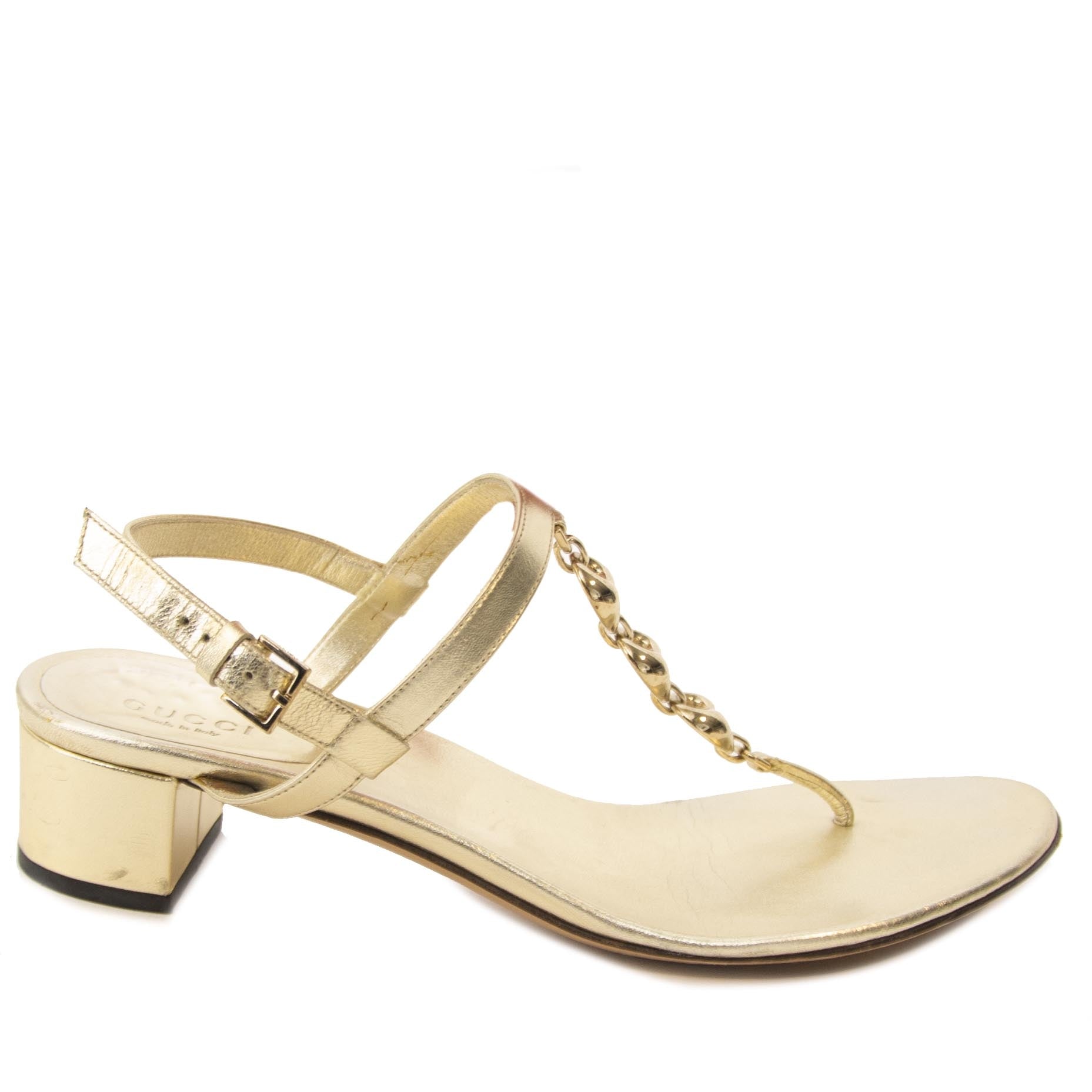 Gucci Gold Sandals - Size 37,5