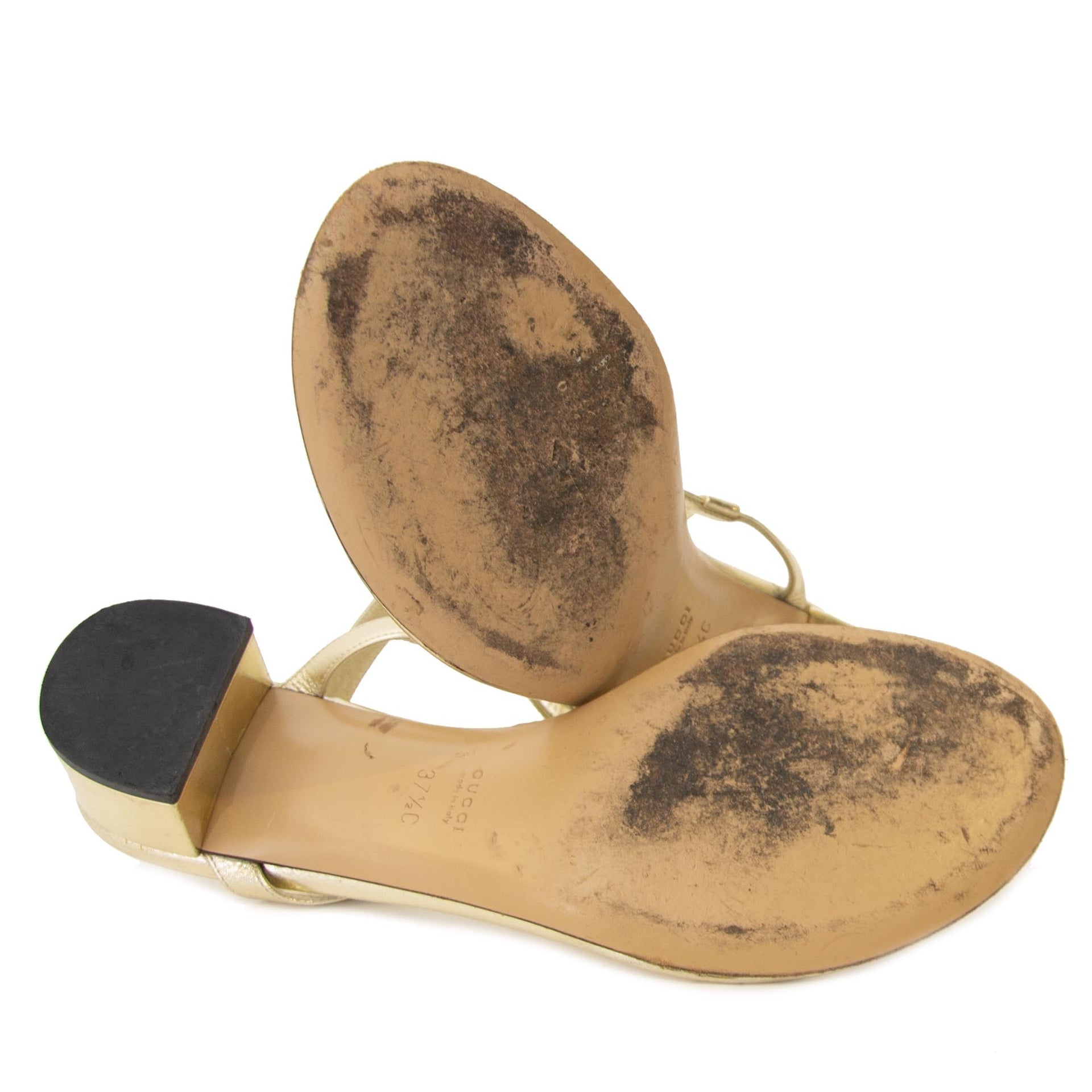 Gucci Gold Sandals - Size 37,5